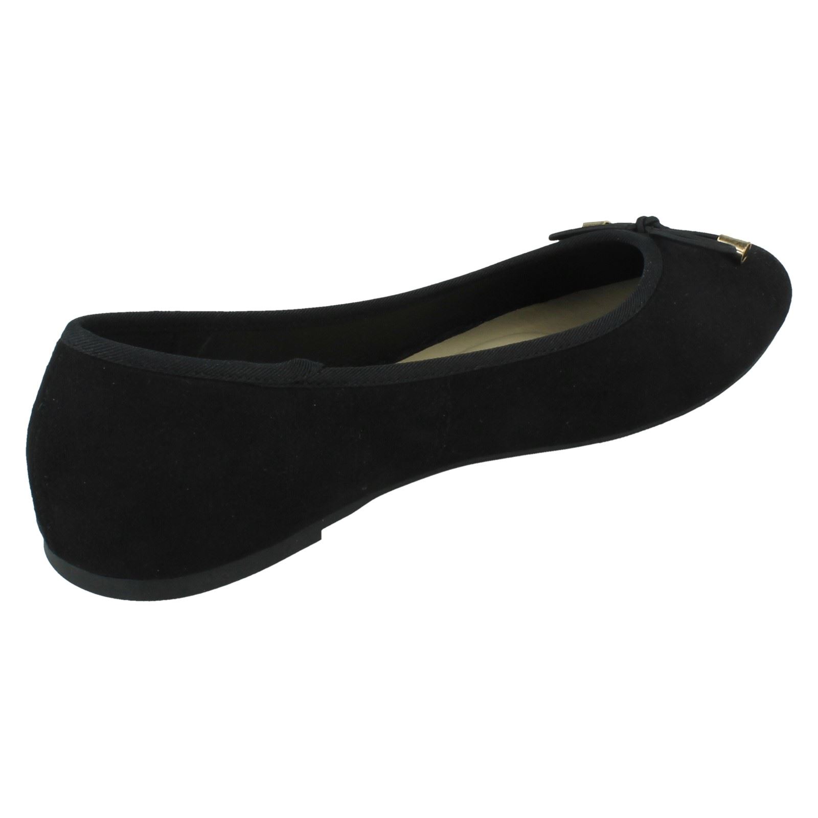Ladies Spot On Bow Trim Ballerina Shoes - Picture 17 of 37