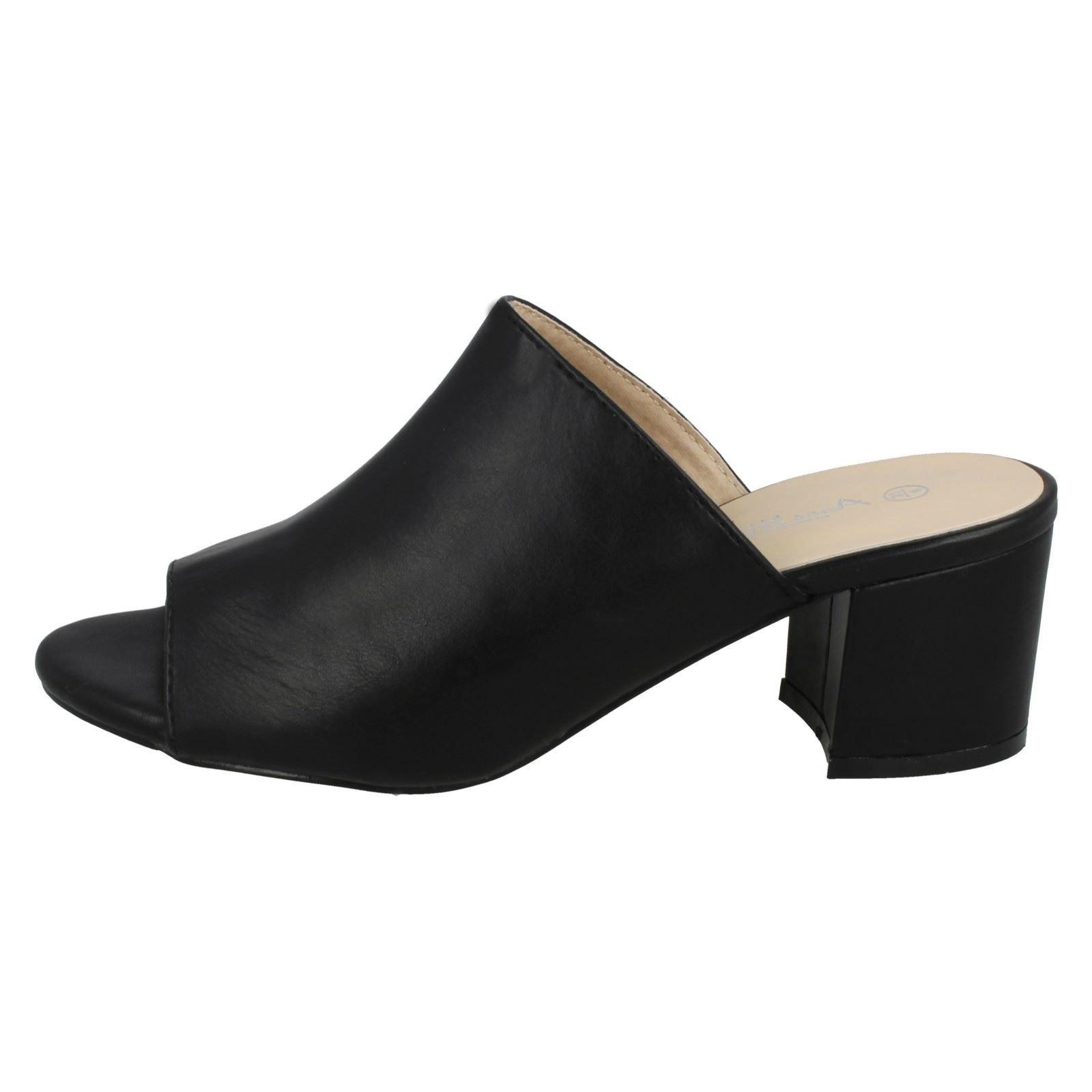 Ladies Anne Michelle Chunky Heel Mule Sandals 'F1R0664' - Picture 10 of 28