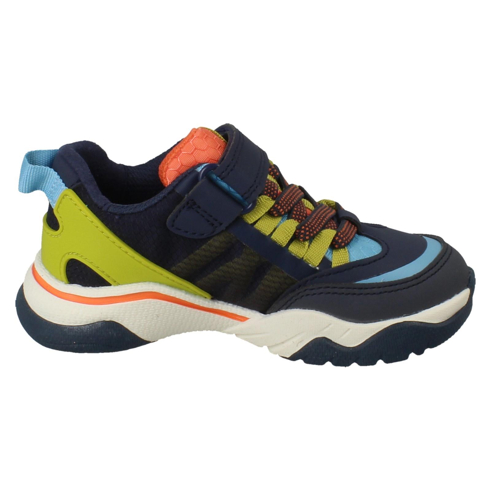 Kids Clarks Vegan Colour-Pop Machine Washable Sports Trainers *Feather Track* - Picture 25 of 37