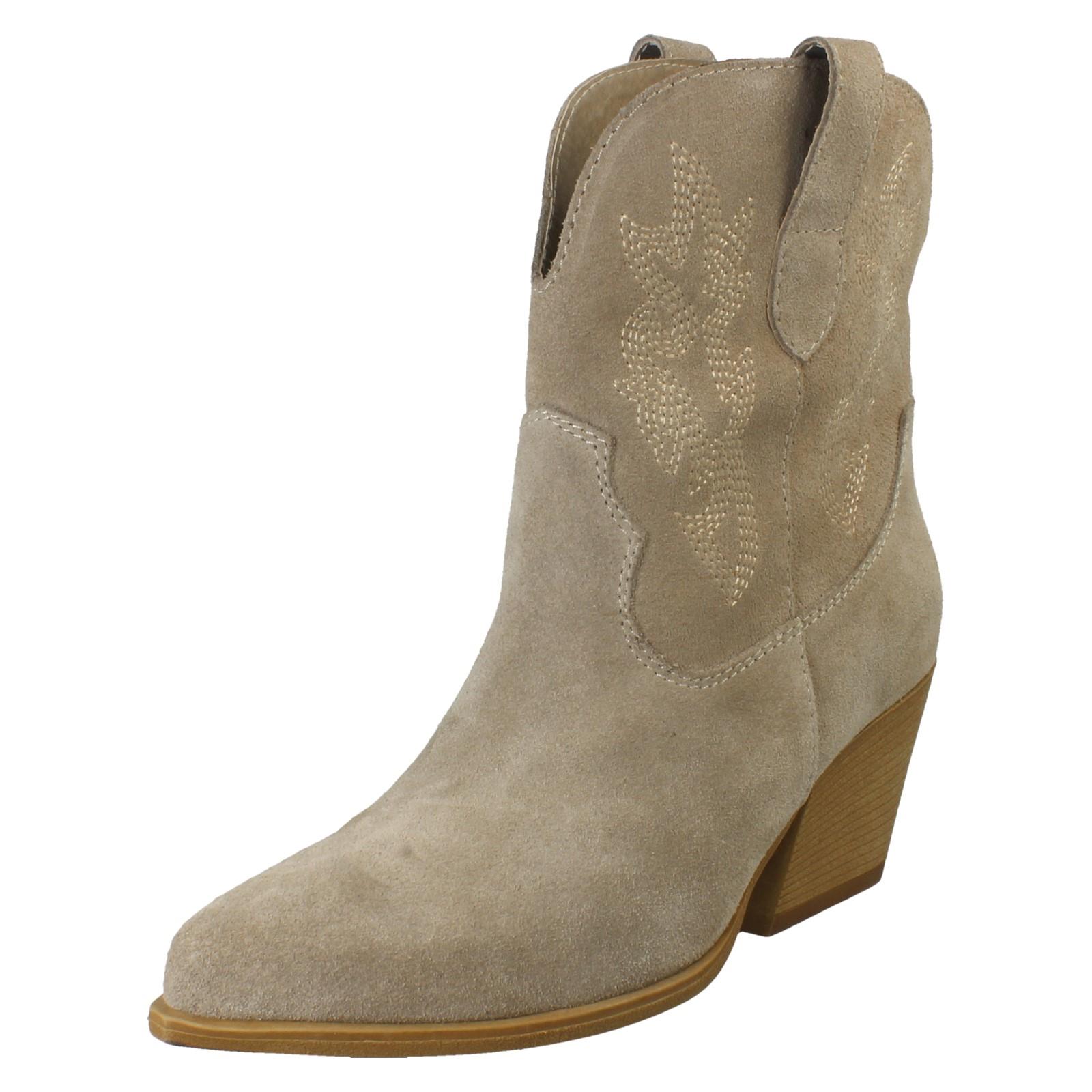 Ladies Spot On Leather Slip On Cowboy Boots F5R1248 - Picture 11 of 28