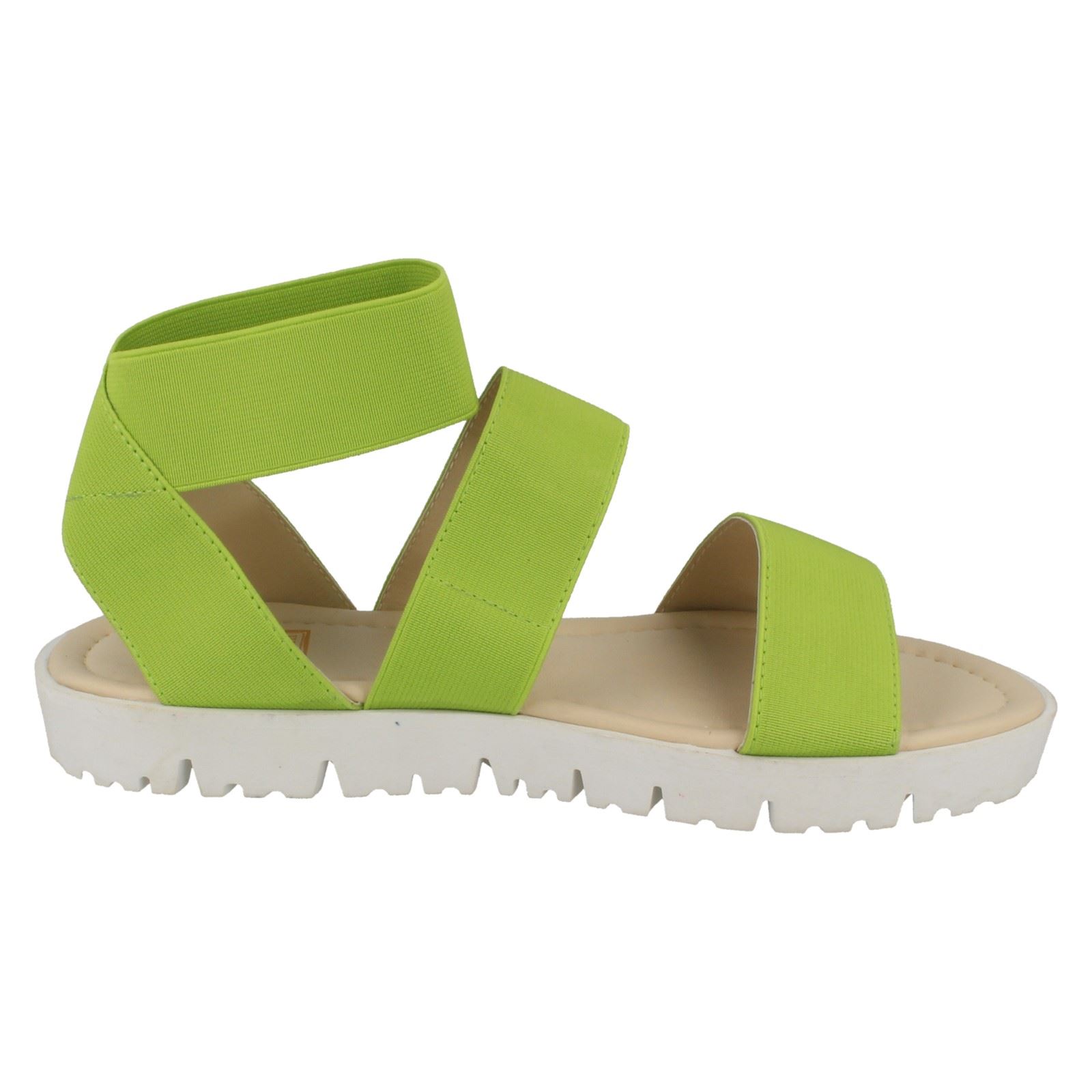 Ladies Elasticated Flat Sandals *Down To Earth* | eBay
