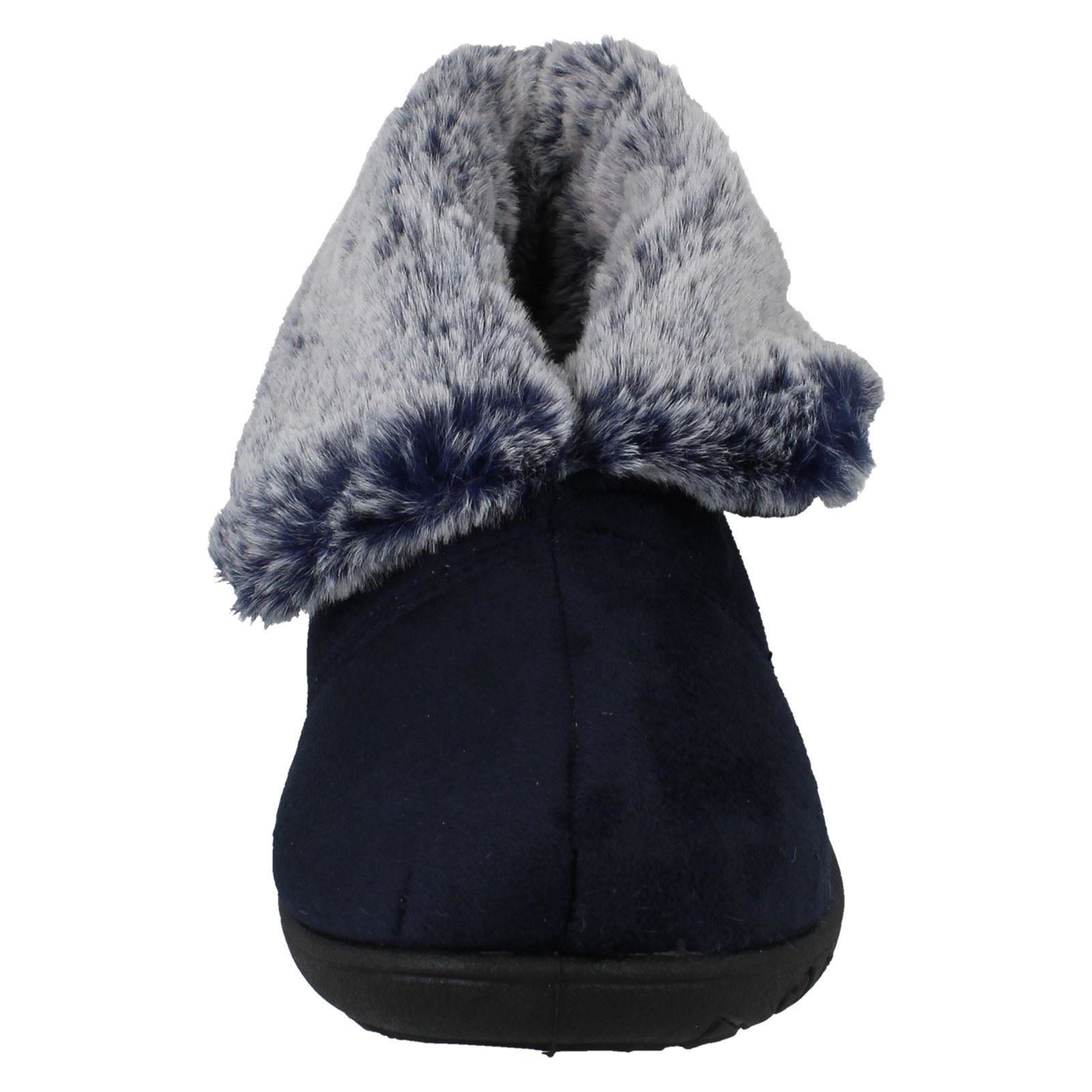 Ladies Padders Faux Fur Cuffed Slippers 'Esme' - Picture 16 of 37