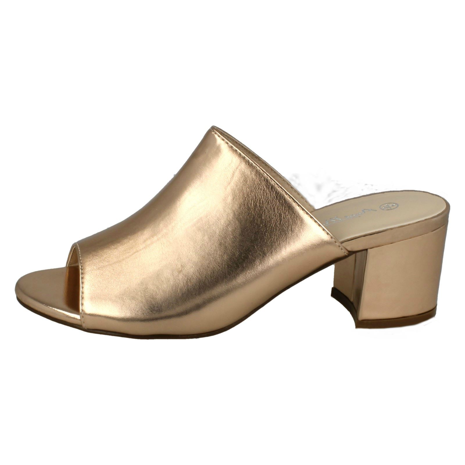 Ladies Anne Michelle Chunky Heel Mule Sandals 'F1R0664' - Picture 18 of 28
