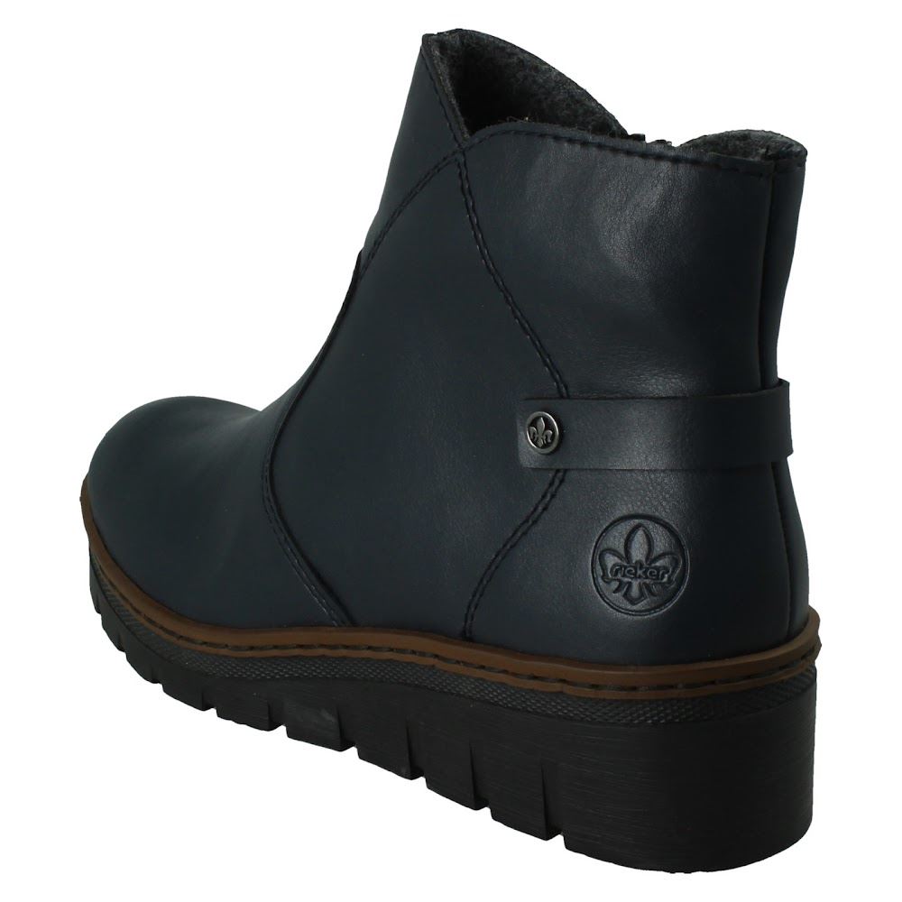 Ladies Rieker Fleece Lined Zip Up Casual Winter Ankle Boots: X9164 - Picture 4 of 10
