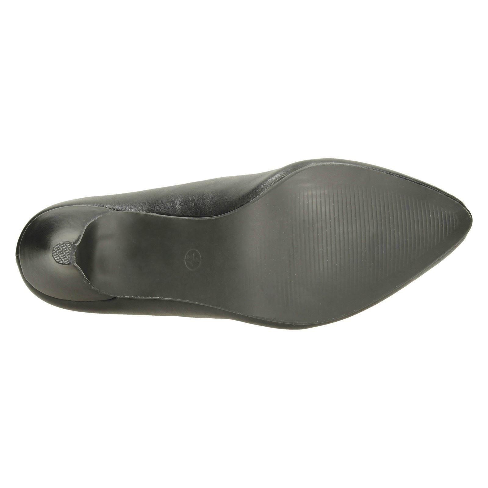 Ladies Spot On Mid Heel Pointed Toe Court 'Shoes' - Picture 10 of 37