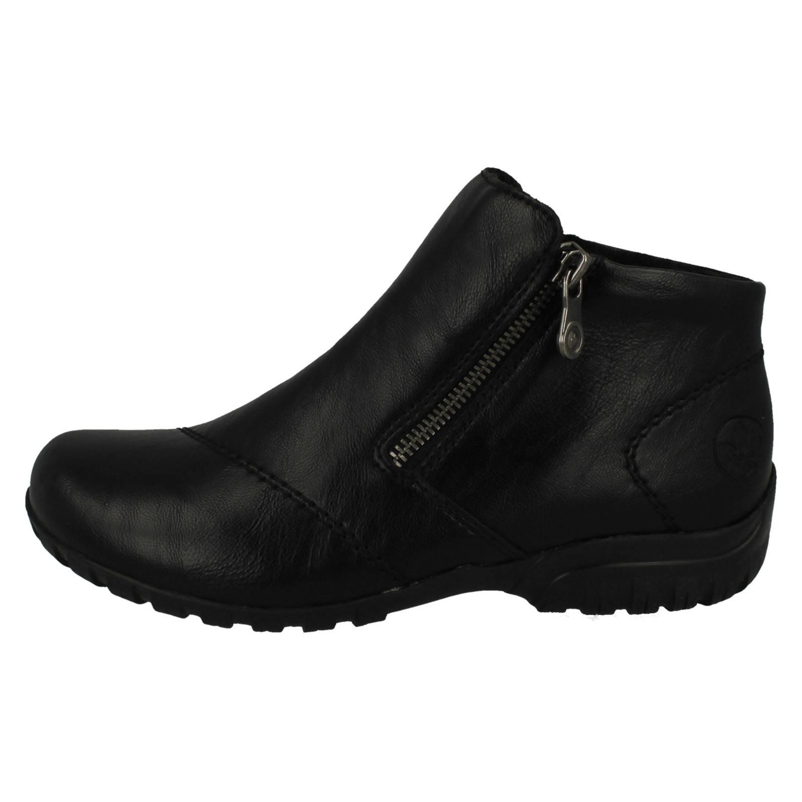 Damen Rieker Dual Zip Fleece gefüttert Smart Short Freizeit Stiefeletten, L4663 - Bild 3 von 10