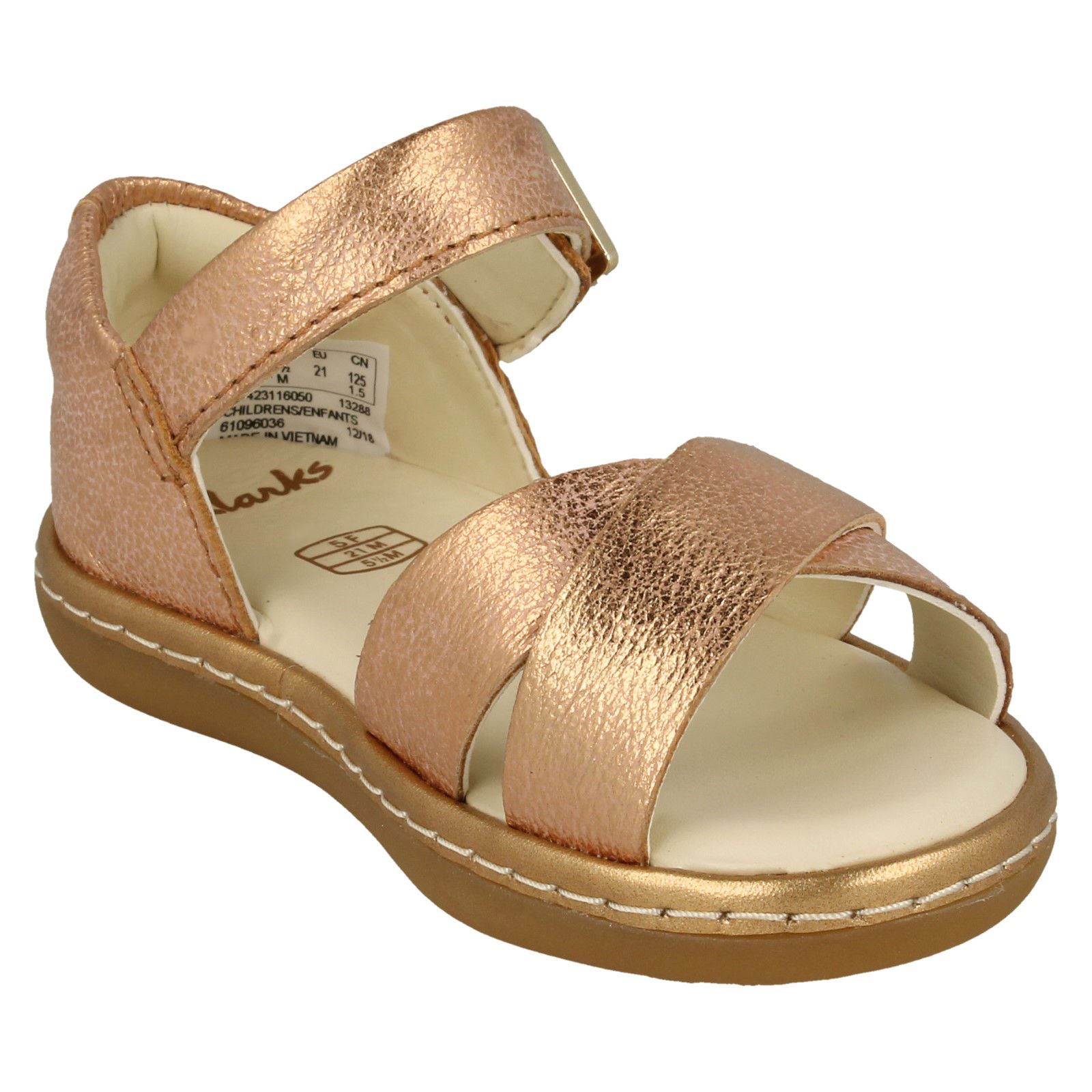 Girls Clarks Cross Detailed Skylark Pure T Sandals - Picture 8 of 19