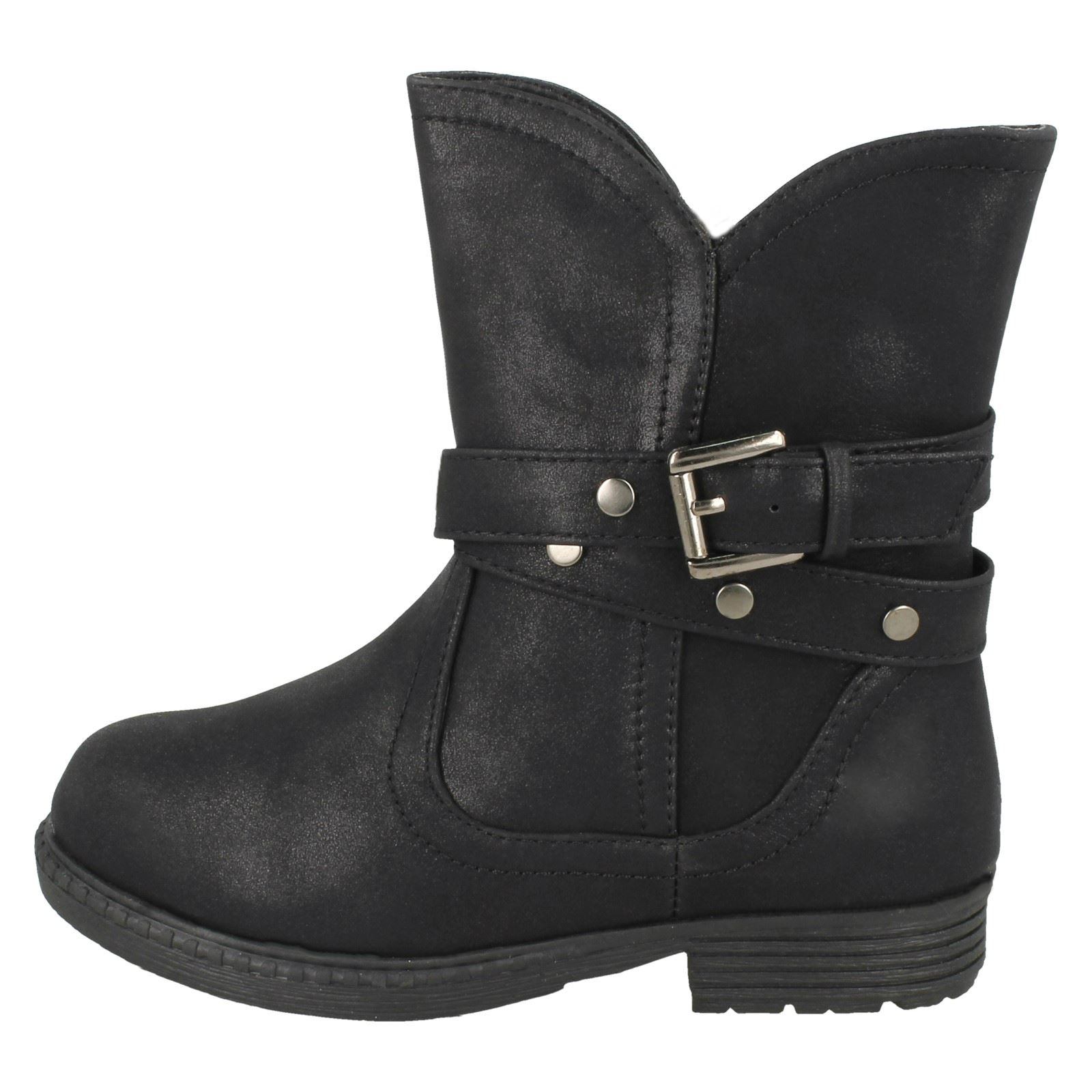 Girls Spot On Ankle Boots With Buckle Design
