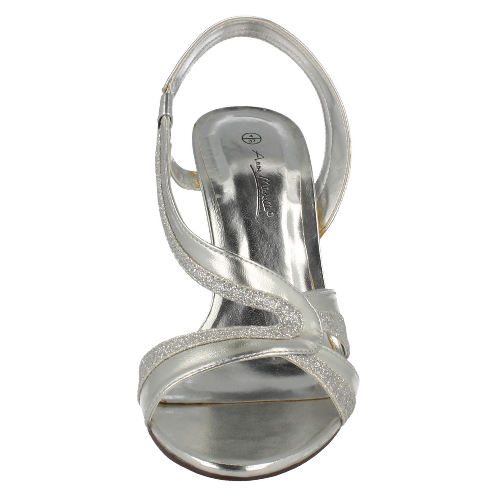 Damen Anne Michelle Glitzer Detailliert Riemen Hoch Absatz Sandalen F1R0158 - Bild 36 von 37