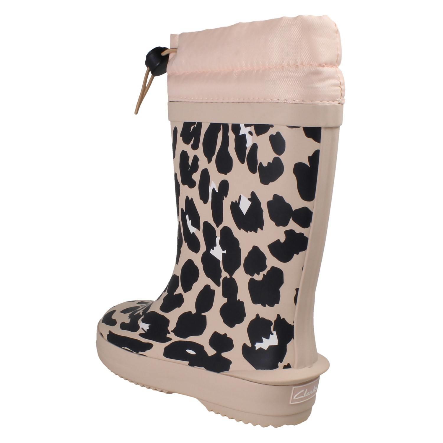 Childrens Clarks Creature Detailed Toggle Top Wellington Boots 'Tarri Race' - Picture 22 of 54