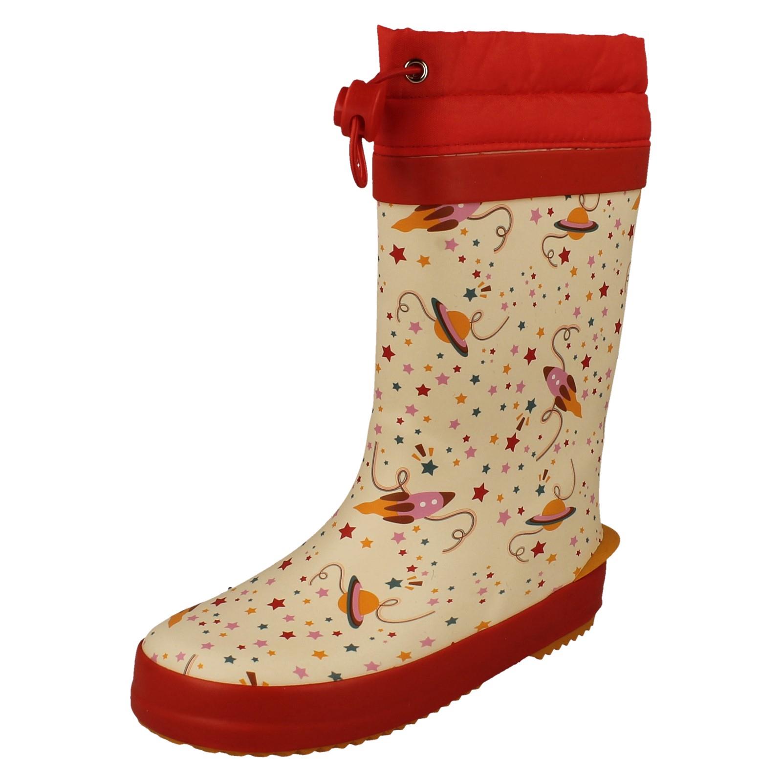 Childrens Clarks Creature Detailed Toggle Top Wellington Boots 'Tarri Race' - Picture 46 of 54