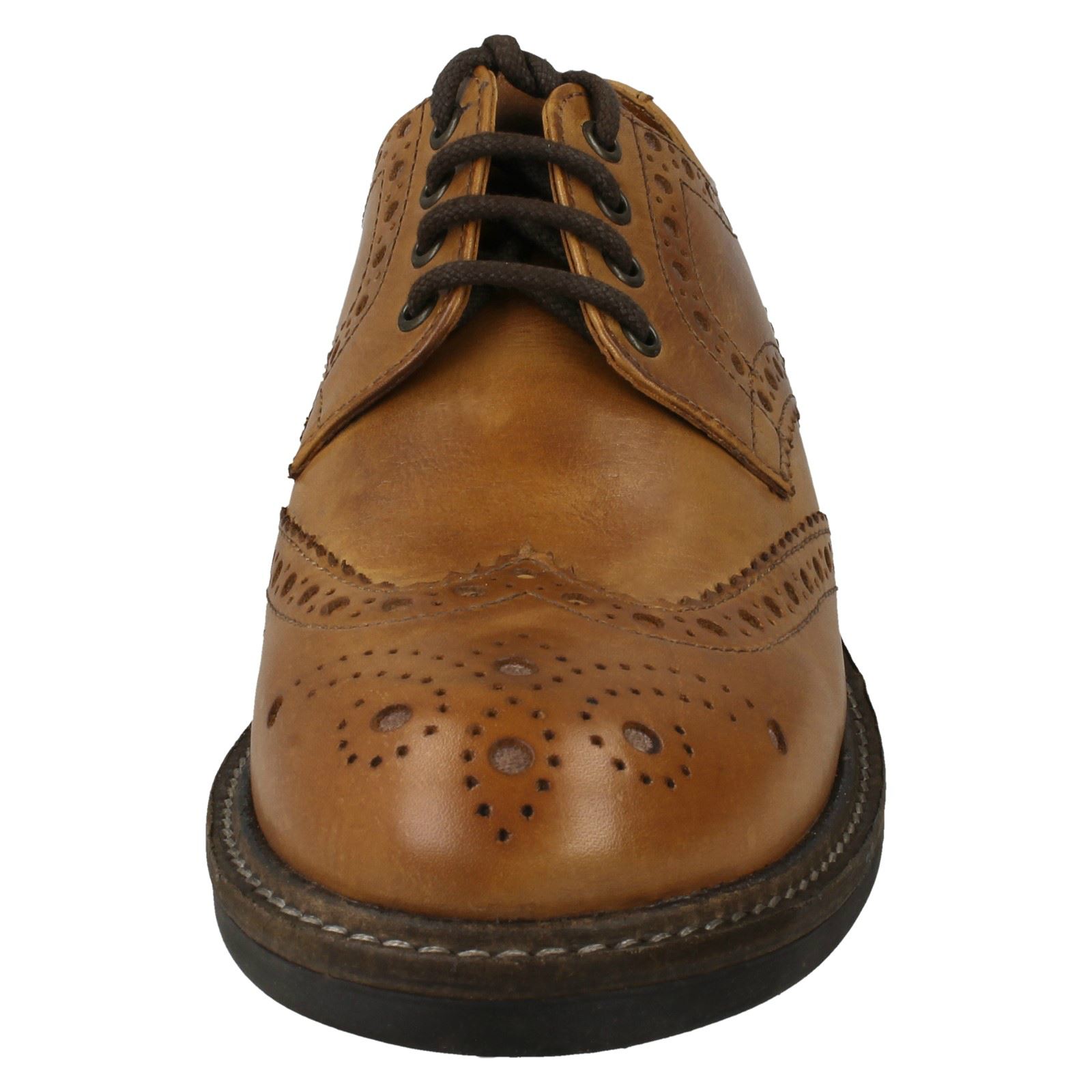 BRACKEN CLASSIC RED TAPE MENS SMART BROGUES TAN FORMAL LACE UP LEATHER SHOES