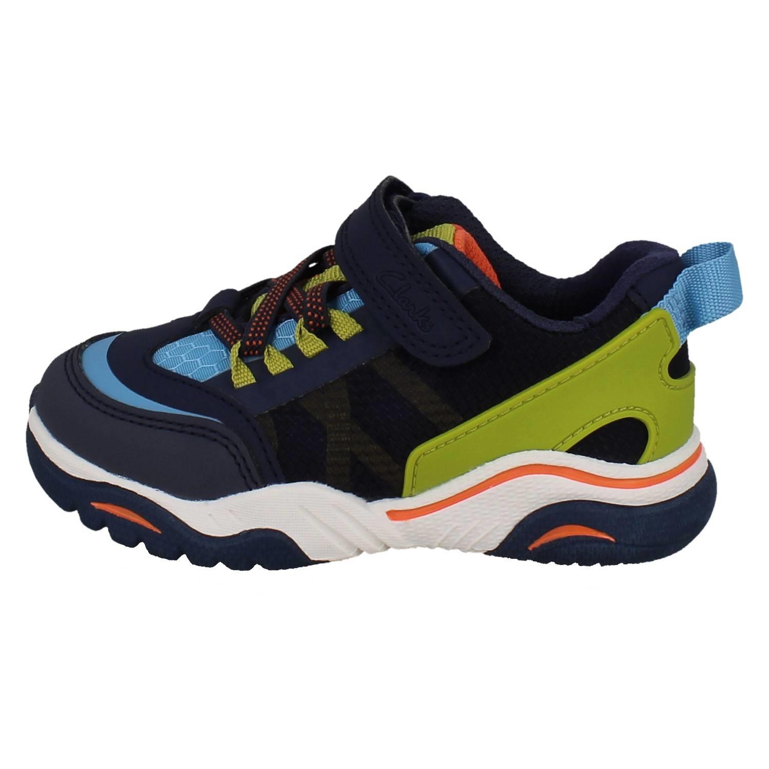Kids Clarks Vegan Colour-Pop Machine Washable Sports Trainers *Feather Track* - Picture 30 of 37