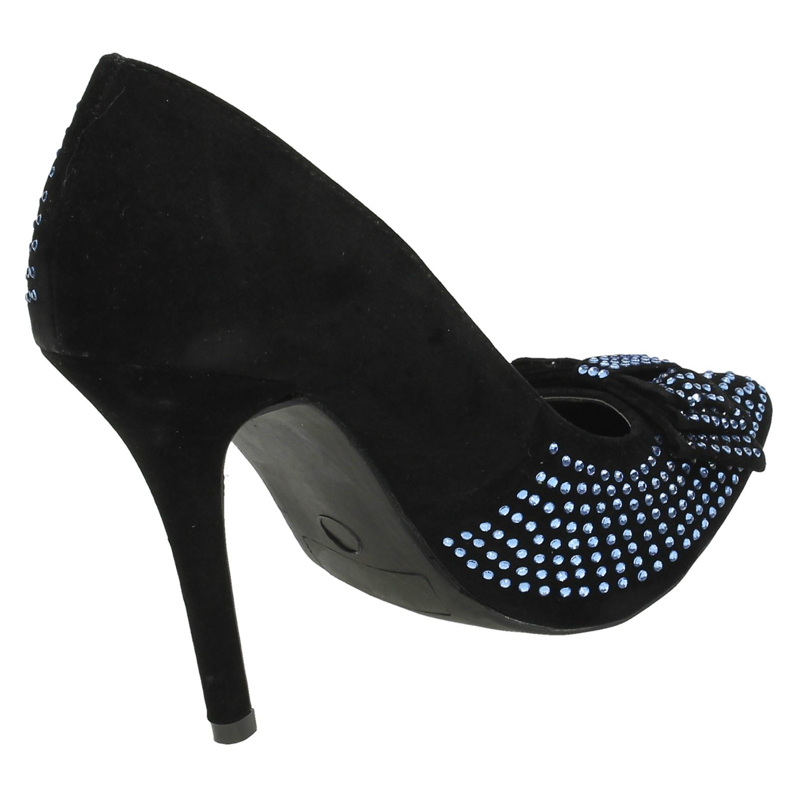 Anne Michelle Ladies Diamante Bow Detail Party Shoes - Picture 6 of 28