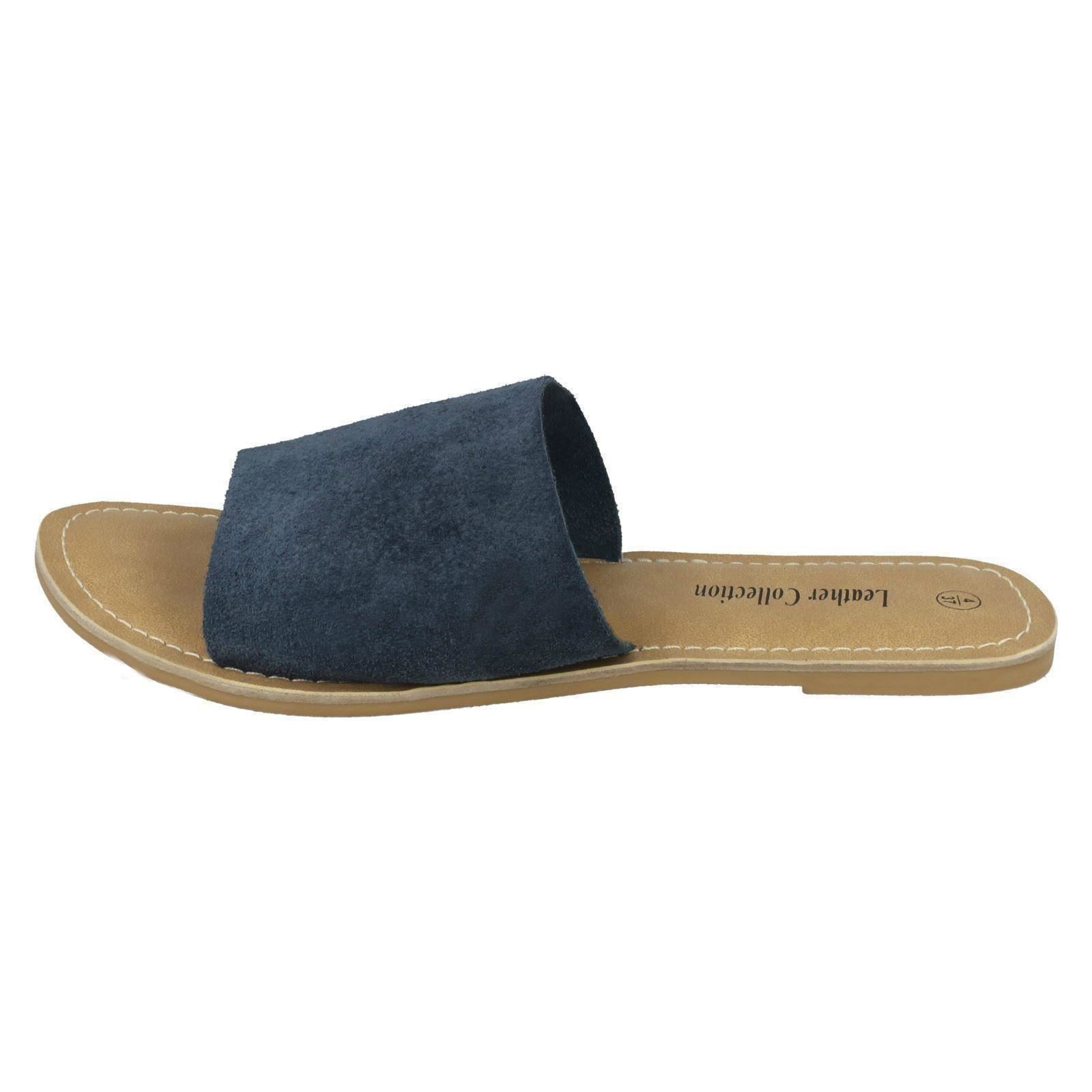 Ladies Leather Collection Suede Mule Sandals - Picture 48 of 55