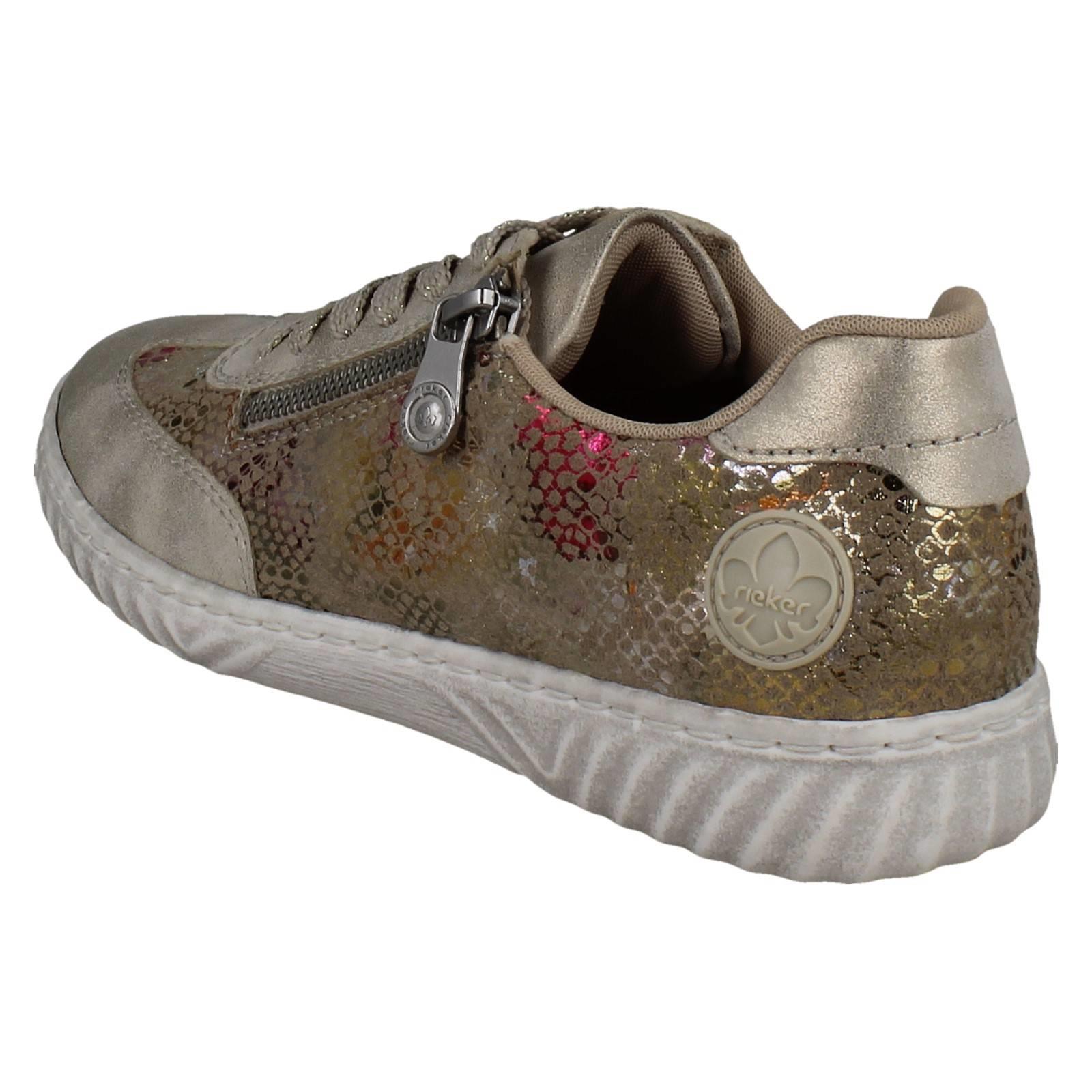Ladies Rieker Antistress Soft Casual Metallic Reptile Print Trainers 'N0902' - Picture 4 of 10