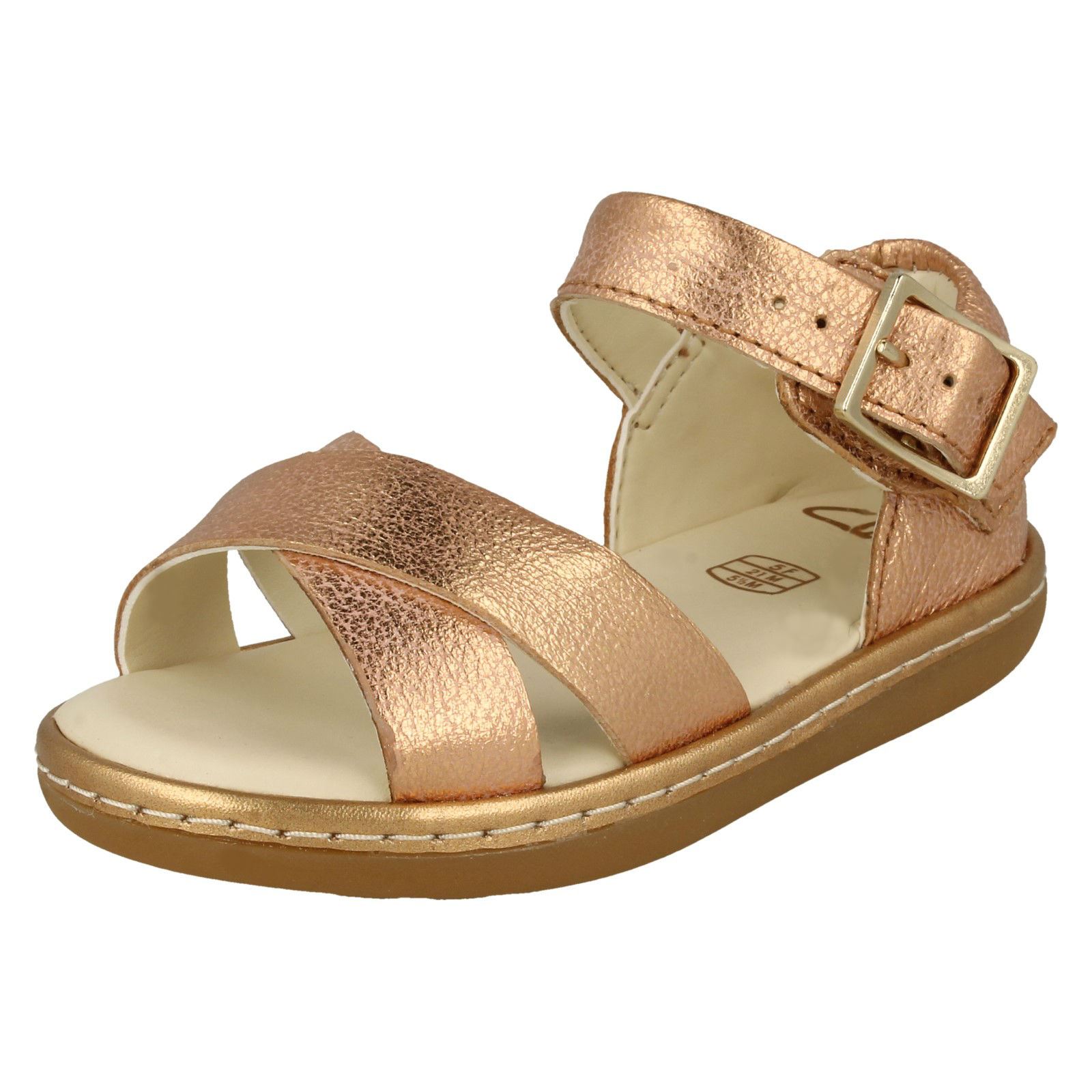 Girls Clarks Cross Detailed Skylark Pure T Sandals - Picture 2 of 19