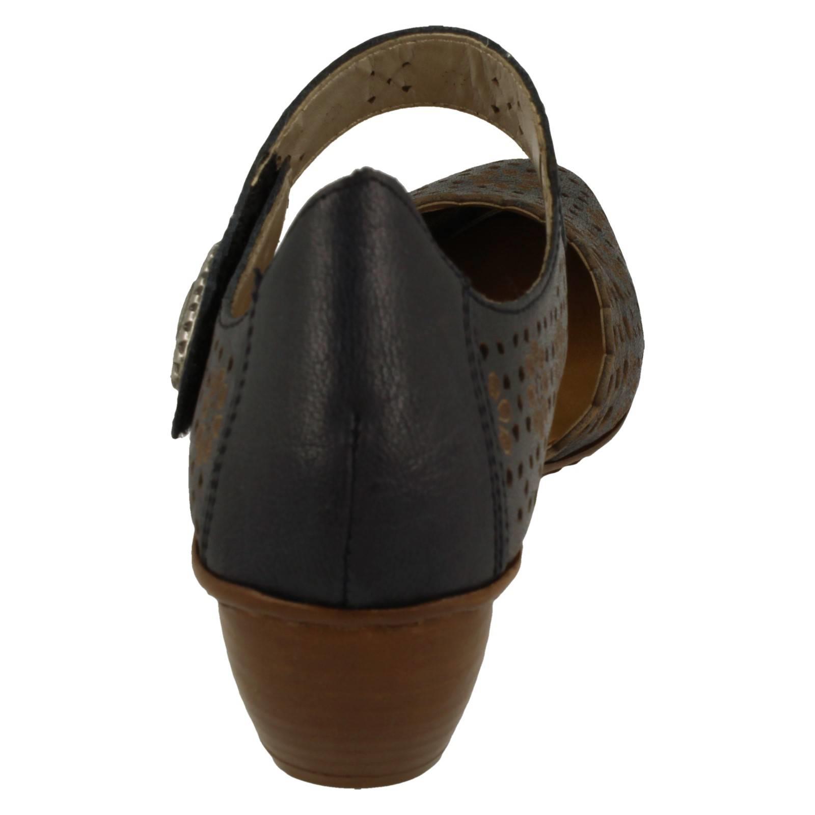 Ladies Rieker Stylish Punched Detailed Summer Shoes 43753 - Picture 14 of 64
