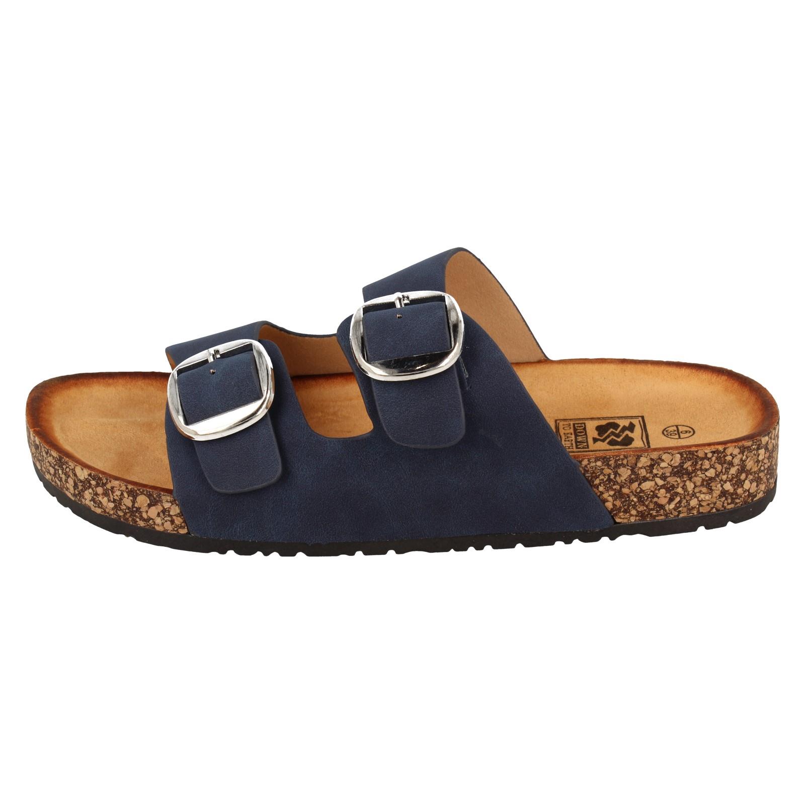 Ladies Down to Earth Low Flatform Dual Buckle Mule Sandal 'F1R2090' - Picture 15 of 46