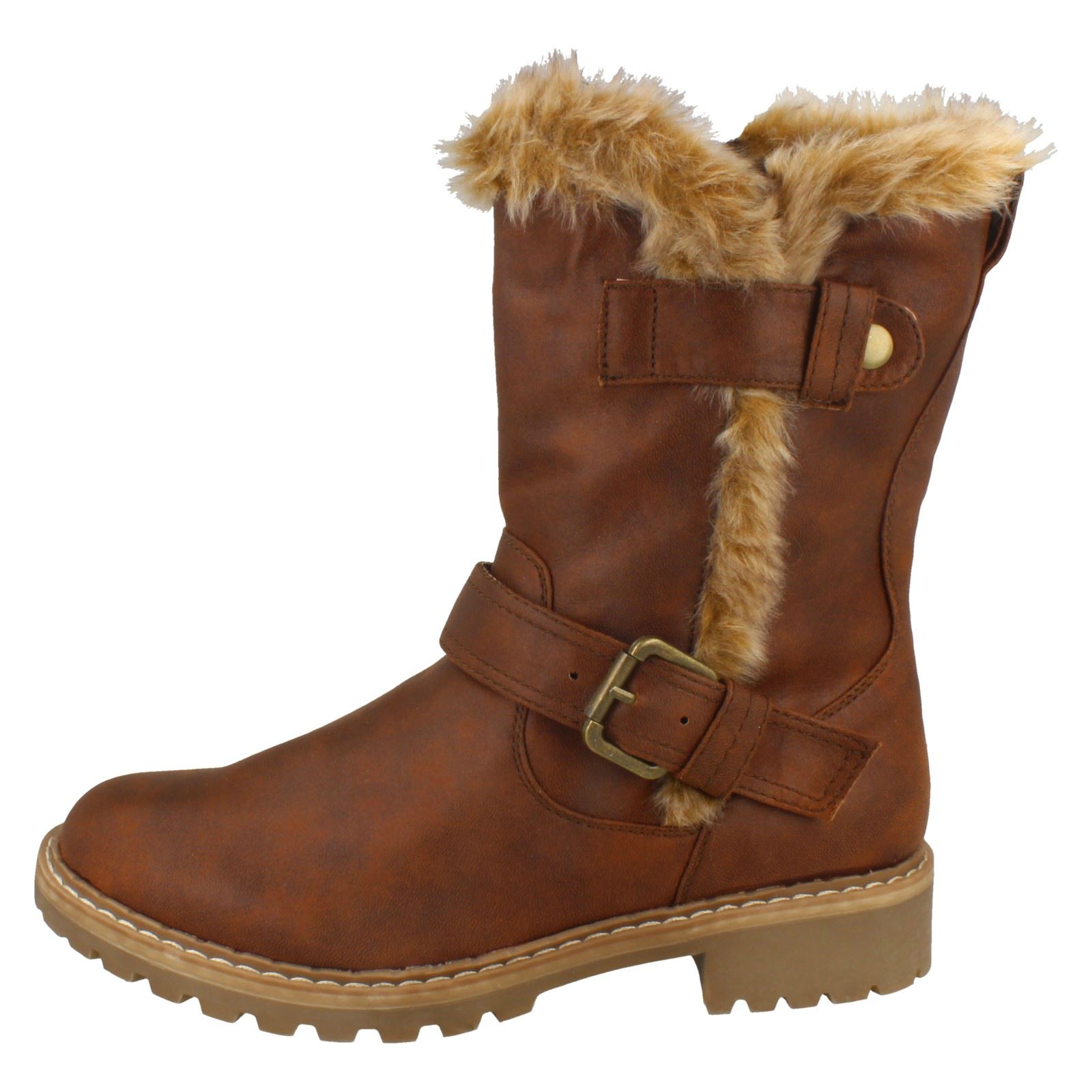 Botas informales de pantorrilla con ribete de piel con los pies en la tierra para dama F5R0866 - Imagen 12 de 19