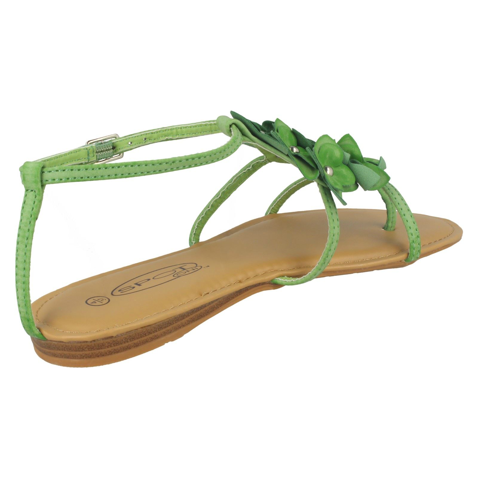 Ladies Spot On Flower Design Toe Post *Sandals* eBay