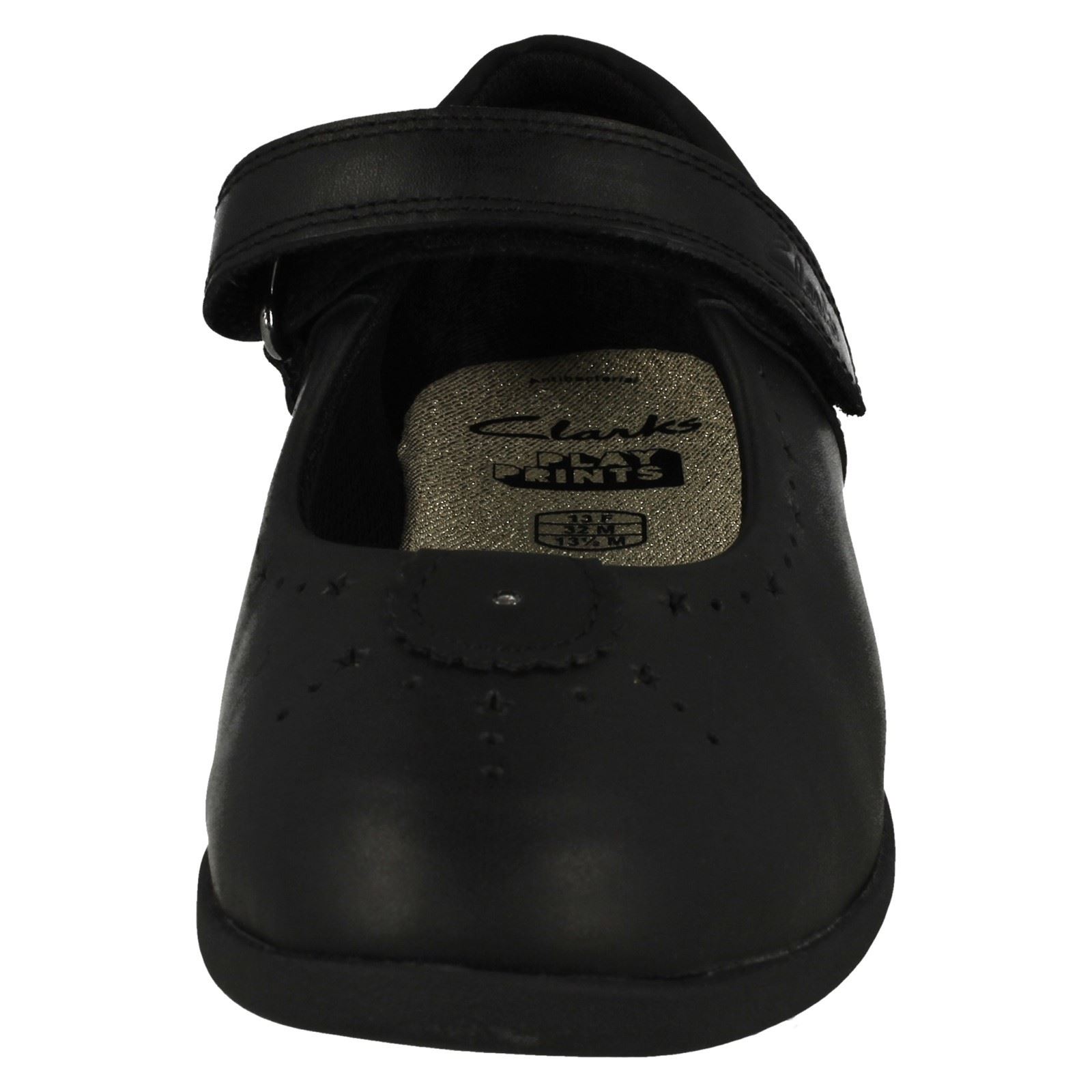 Girls Clarks Leather Patent School Shoes Strap Stars Mary Jane Magic Step Bar - Picture 9 of 19
