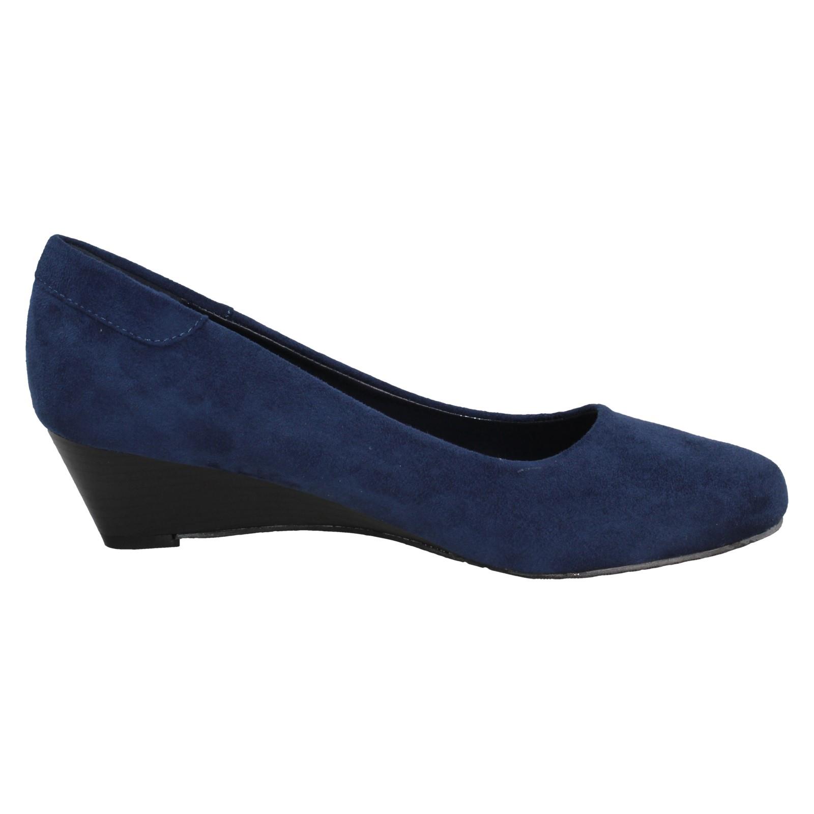 Ladies Spot On Low Wedge Court Shoes *F9R806* - Picture 34 of 37