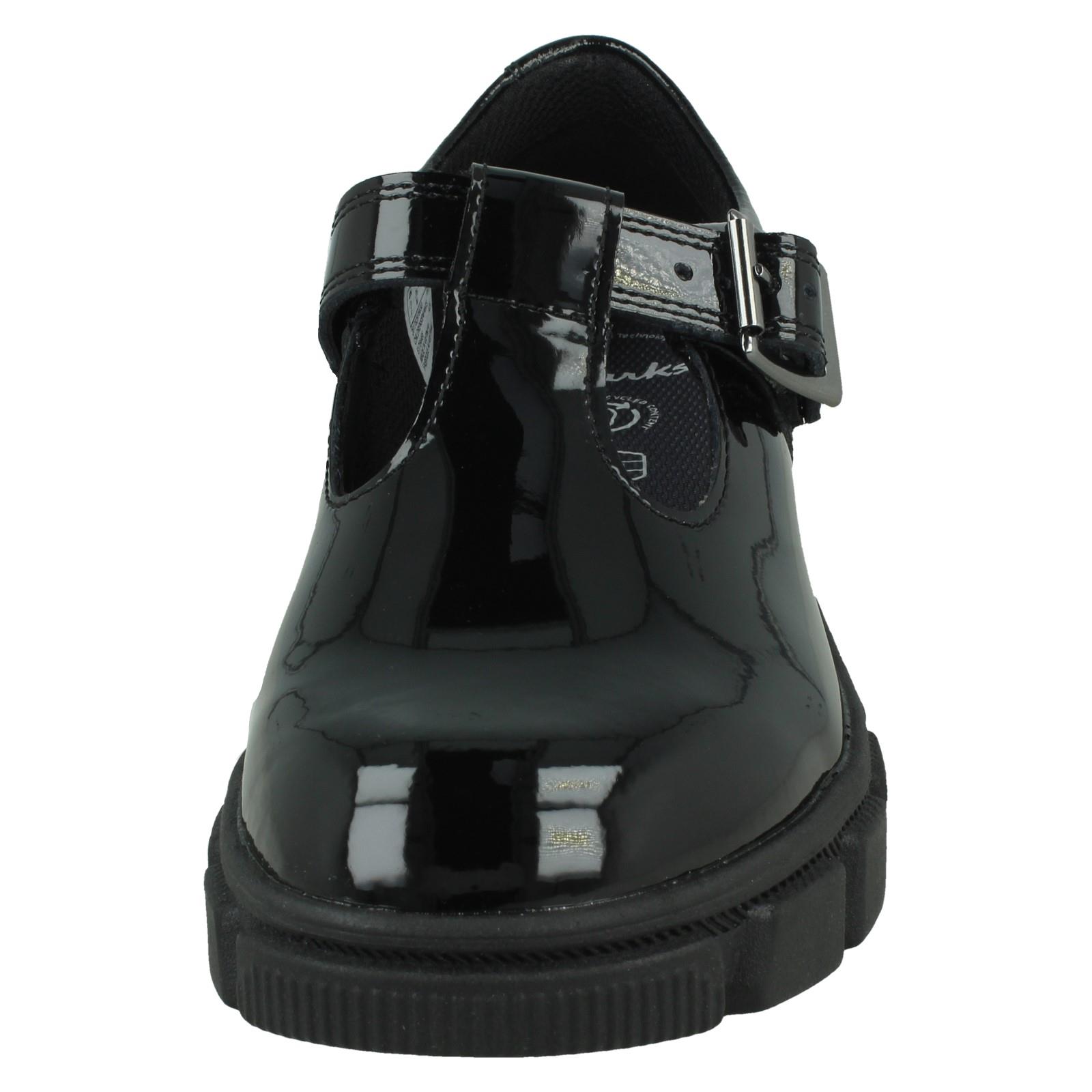 Girls Clarks Chunky Sole T-Bar School Shoes *Evyn Bar K* - Picture 18 of 19