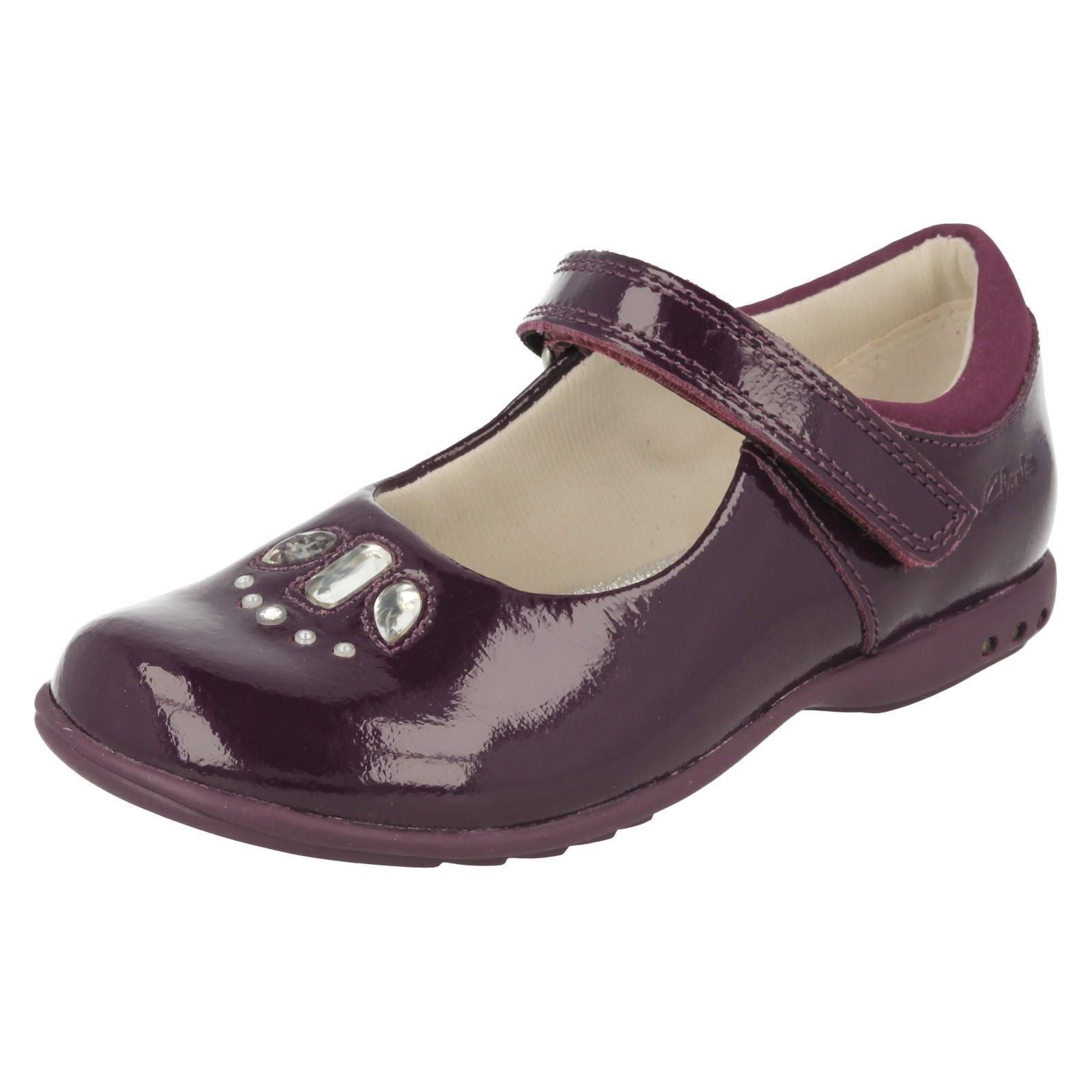 Girls Black Shoes Patent School Light Up Mary Jane Hook /& Loop UK Size 4-12