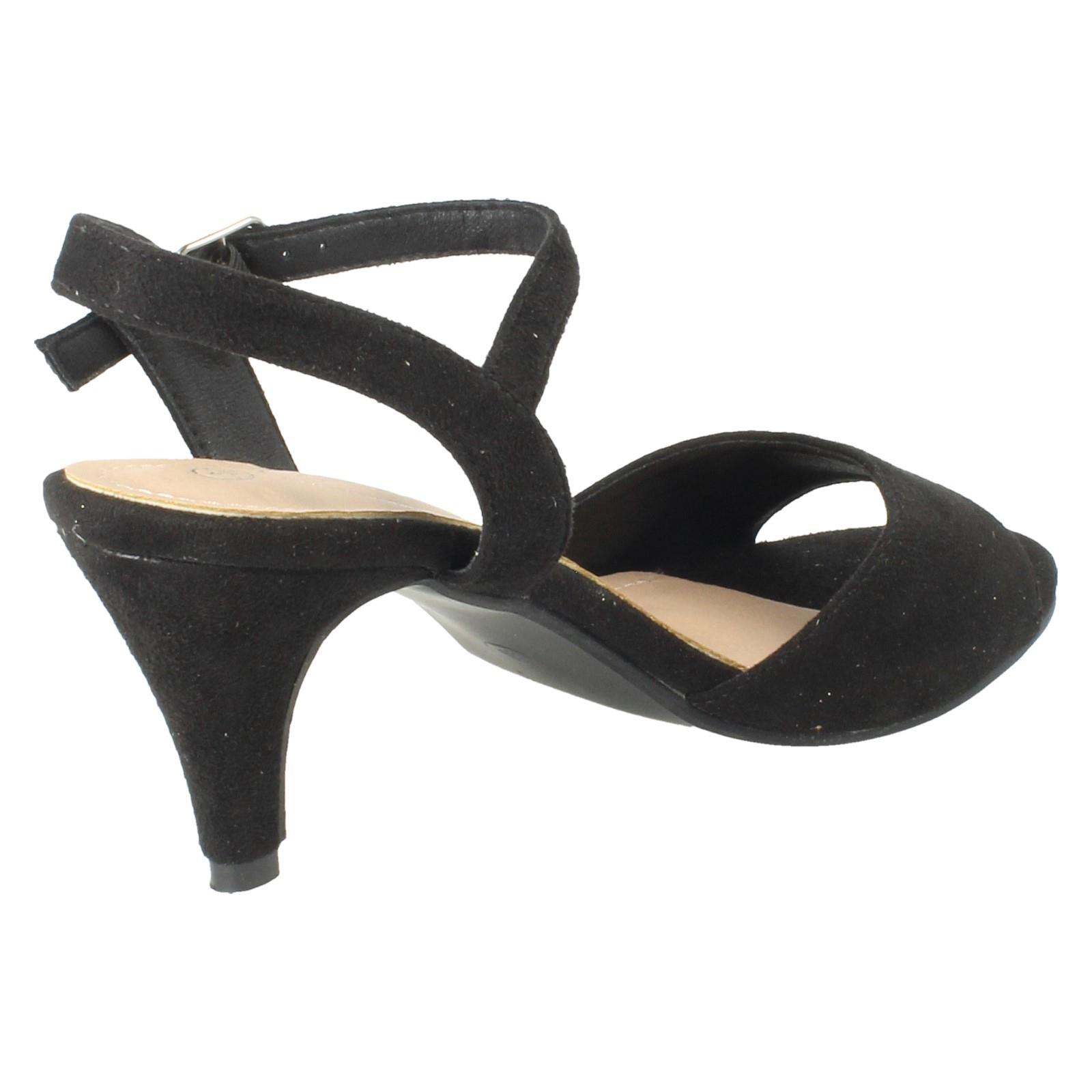 Sandalias de tacón formales de ajuste ancho con cierre de hebilla Anne Michelle para dama "F1R2114" - Imagen 6 de 46