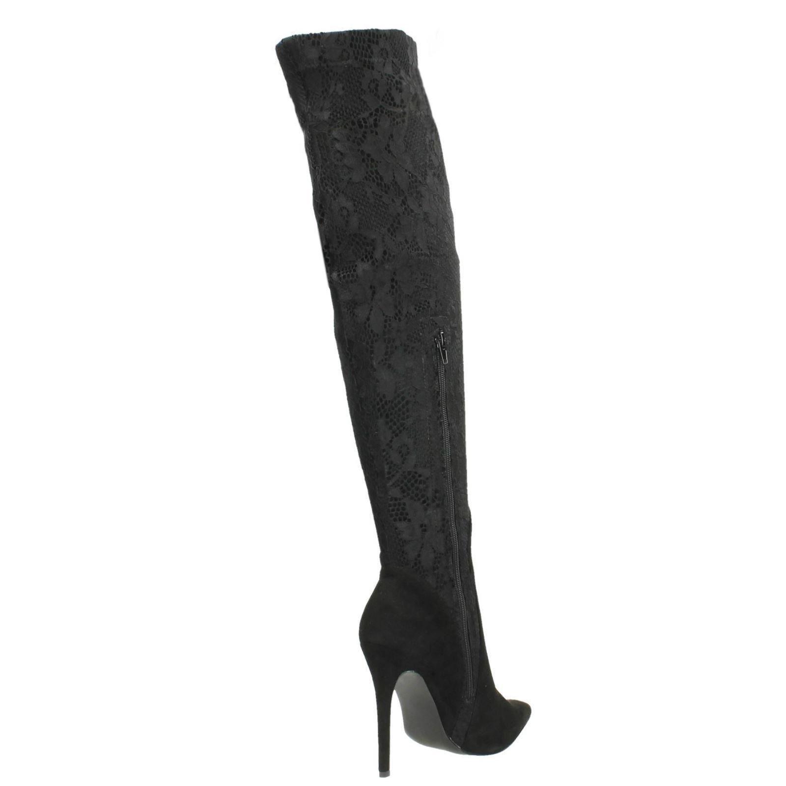 Botas de encaje con cremallera por encima de la rodilla Anne Michelle para dama - Imagen 6 de 19