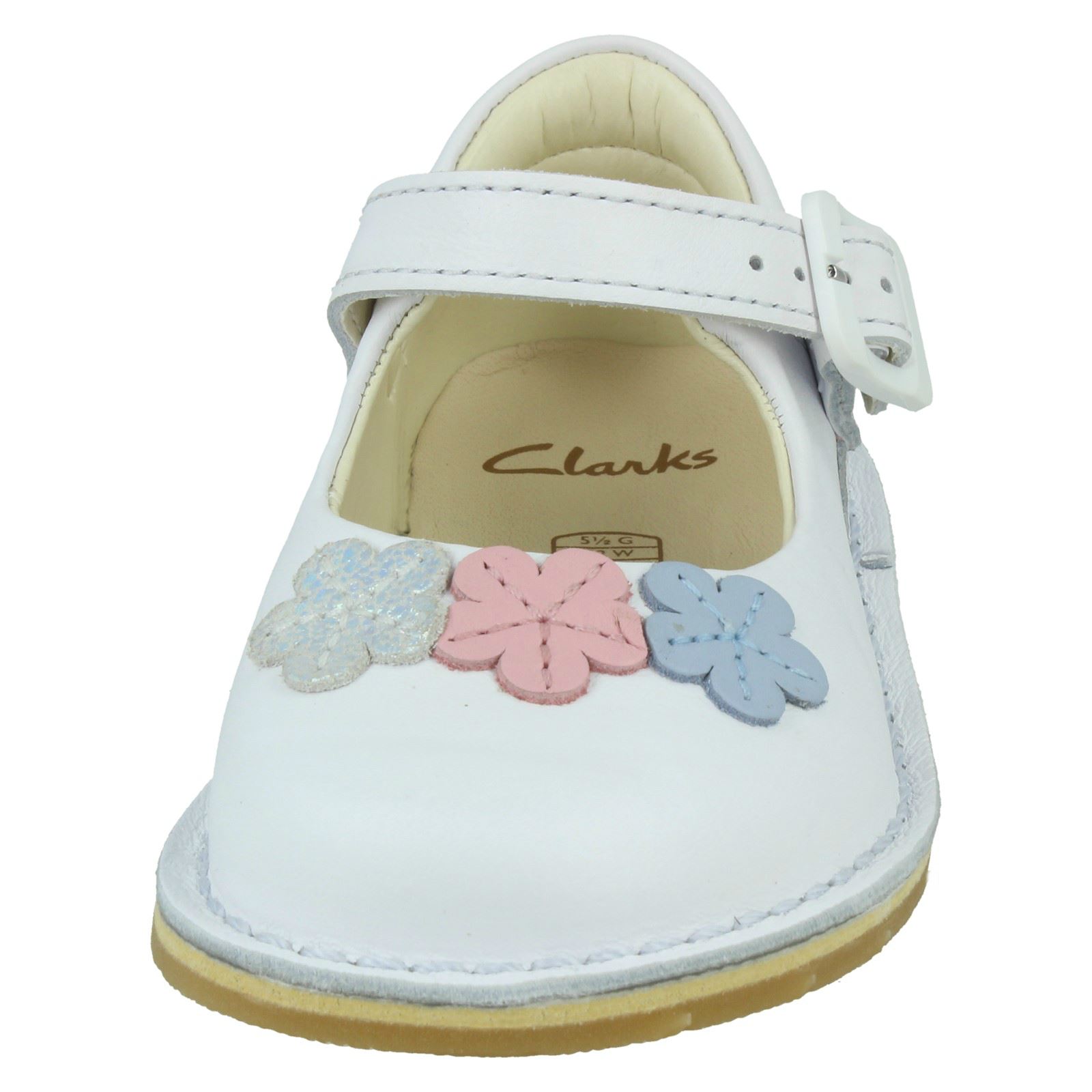 Zapatos informales de cuero con gancho y bucle para niñas Clarks gema cometa - Imagen 18 de 19