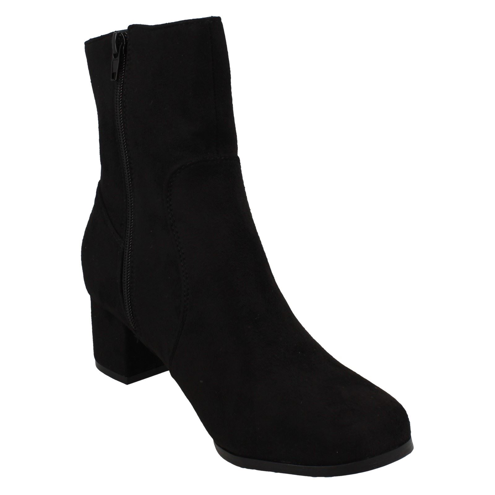 Ladies Spot On Wide Fit Ankle Boots F5R1086 - Picture 9 of 19