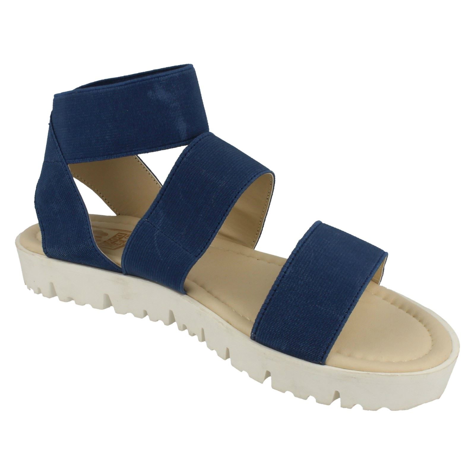 Ladies Elasticated Flat Sandals *Down To Earth* | eBay