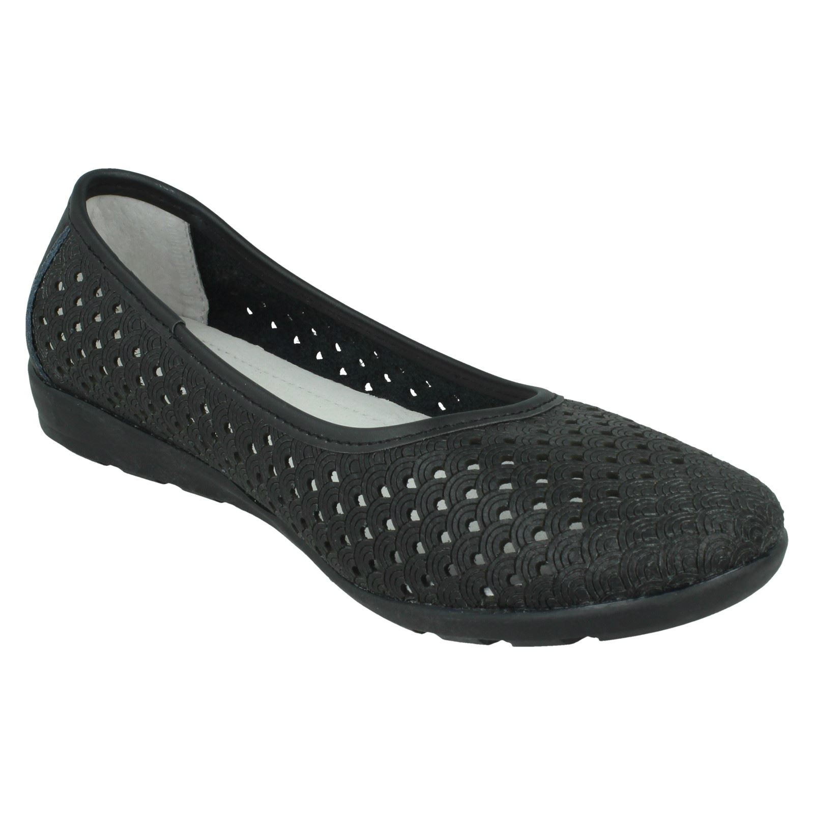 Ladies Eaze Synthetic Slip On Casual Ballerina Shoes - Picture 9 of 47