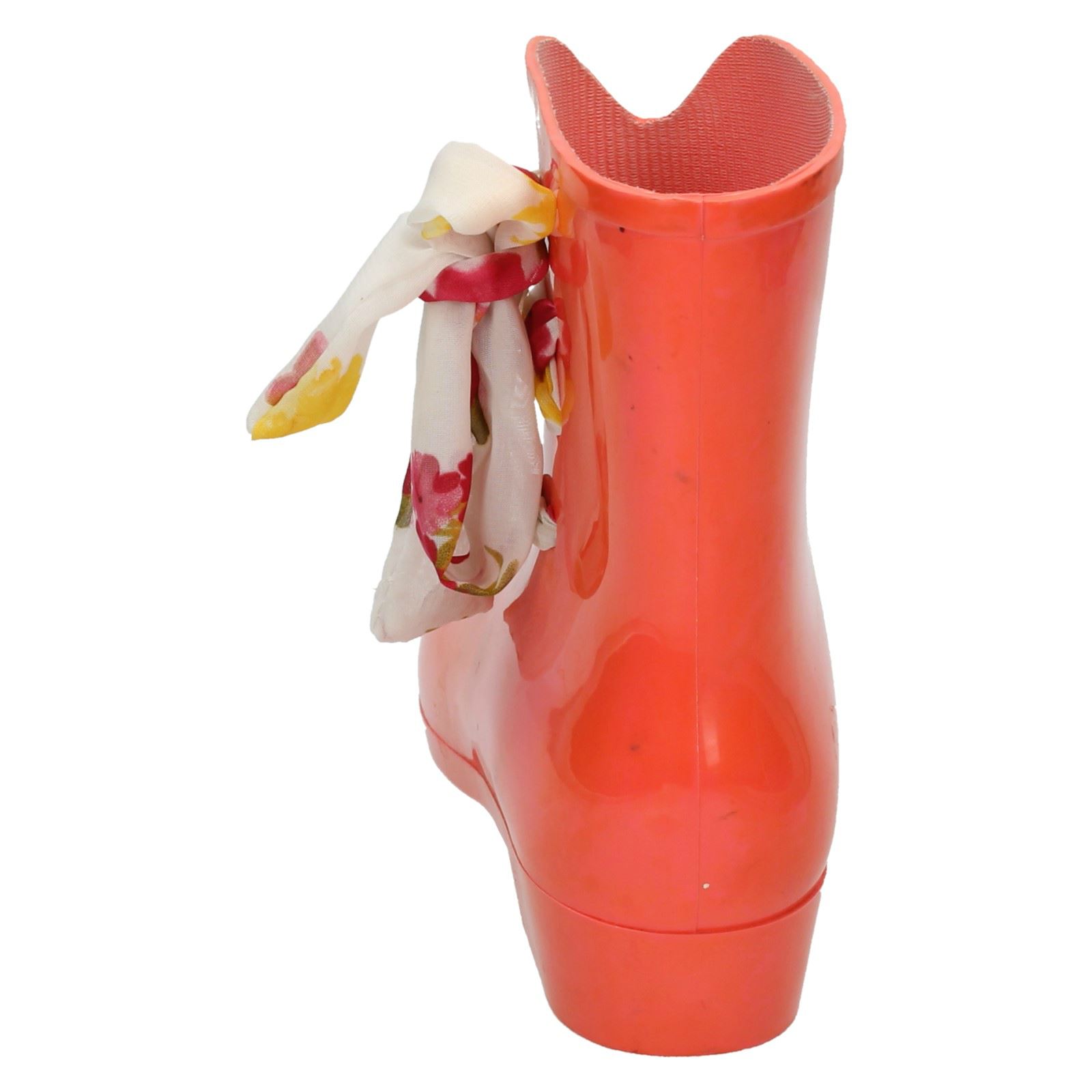 Ladies Spot On Tied Bow Detail Ankle 'Wellington Boots' - Picture 5 of 46