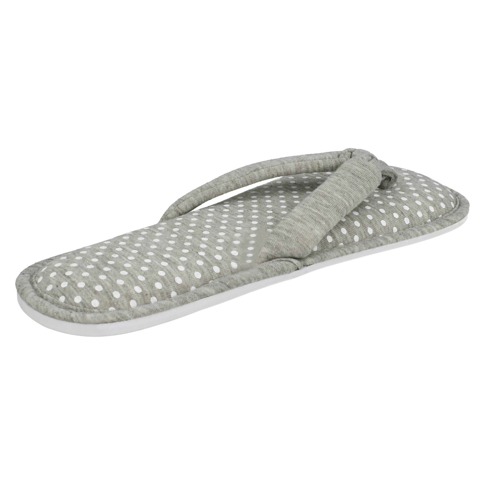 Spot On Ladies Spotted Design Toepost Slippers