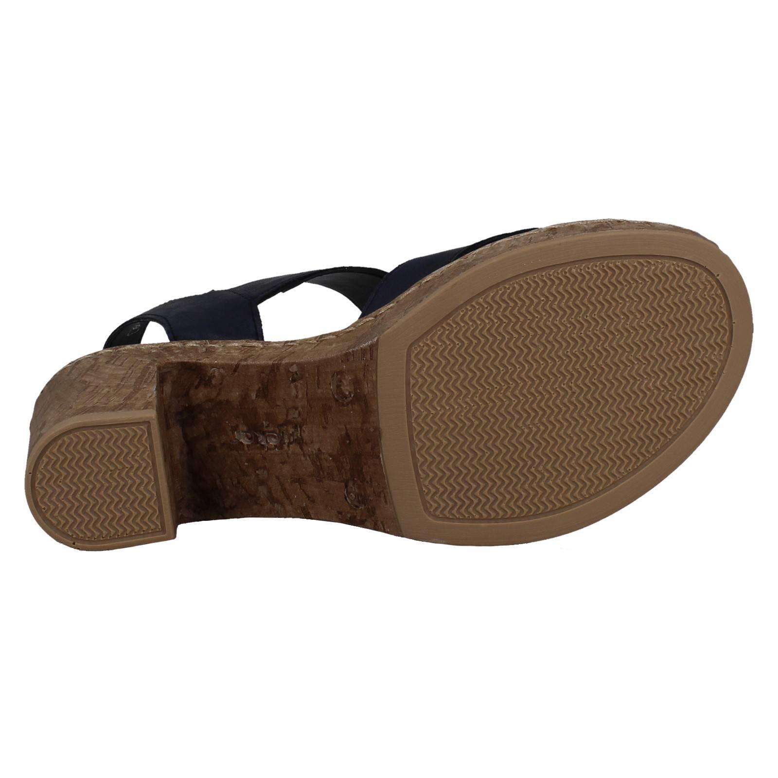 Ladies Rieker Block Heeled Summer Sandal Strap Fastening With Faux Buckle, 66876 - Picture 19 of 19