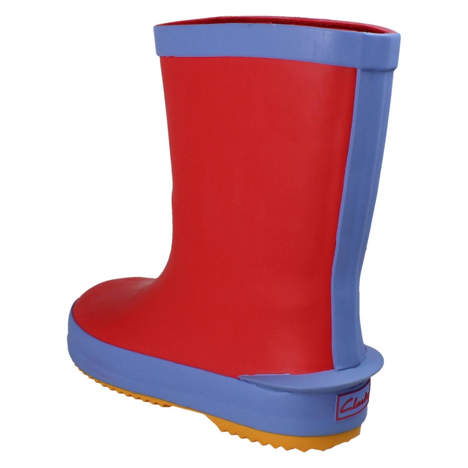 Childrens Clarks Waterproof Grippy Soled Pull On Wellington Boots Tarri Run - Picture 31 of 46