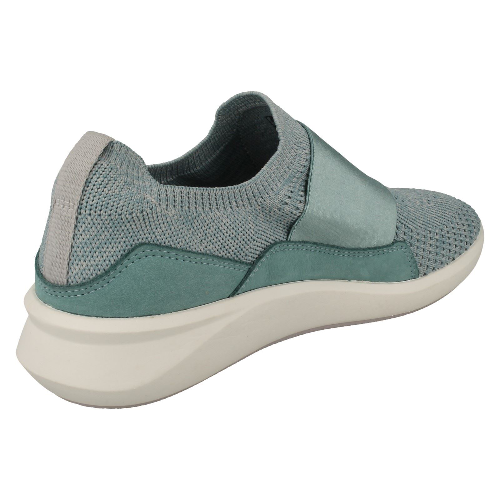 Ladies Clarks Un Rio Knit Elasticated Strap Detailed Trainers - Picture 16 of 19