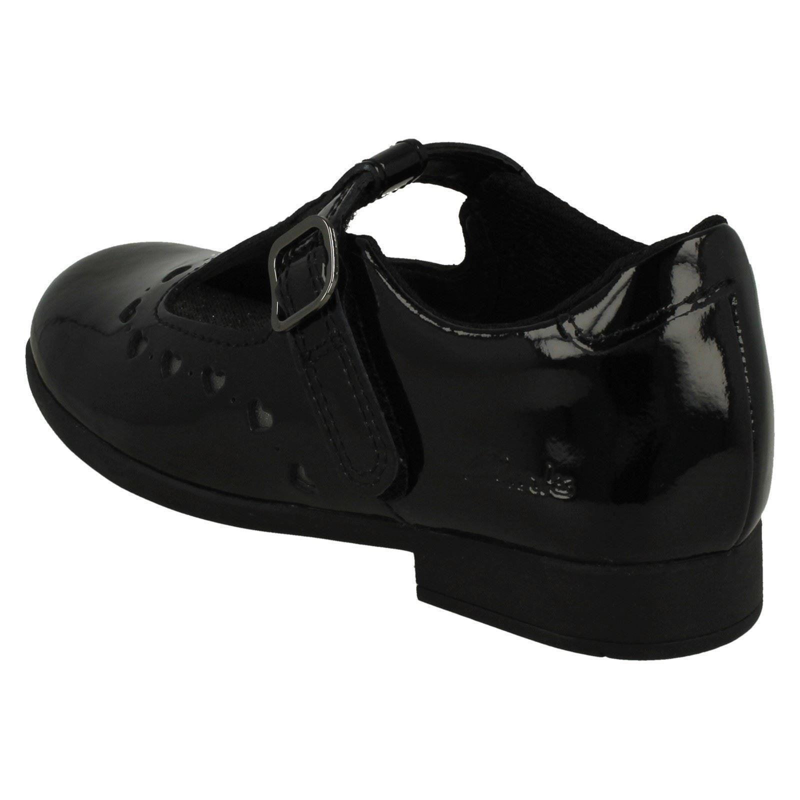 Mädchen Clarks Stylisch Herz Detailliert T-Bar Scala Kleid - Picture 3 of 10