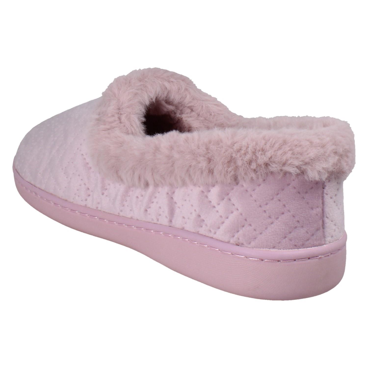 Ladies Clarks Wide Fitting Faux-Fur Woven Quilted Textile Slippers *Twyla Star* - Picture 4 of 19
