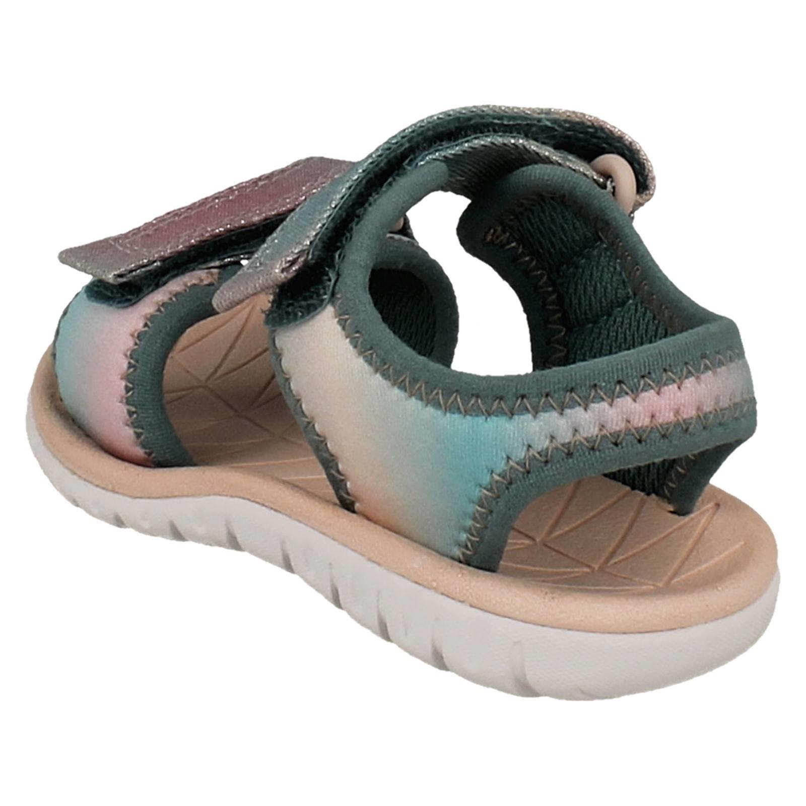 Kids Clarks Pattern Detailed Adjustable Sandals Surfing Tide T - Picture 31 of 37