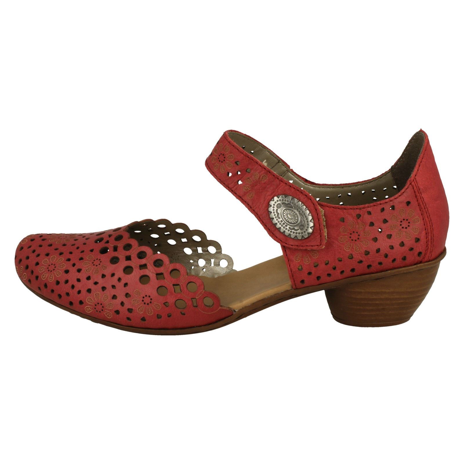 Ladies Rieker Stylish Punched Detailed Summer Shoes 43753 - Picture 21 of 64