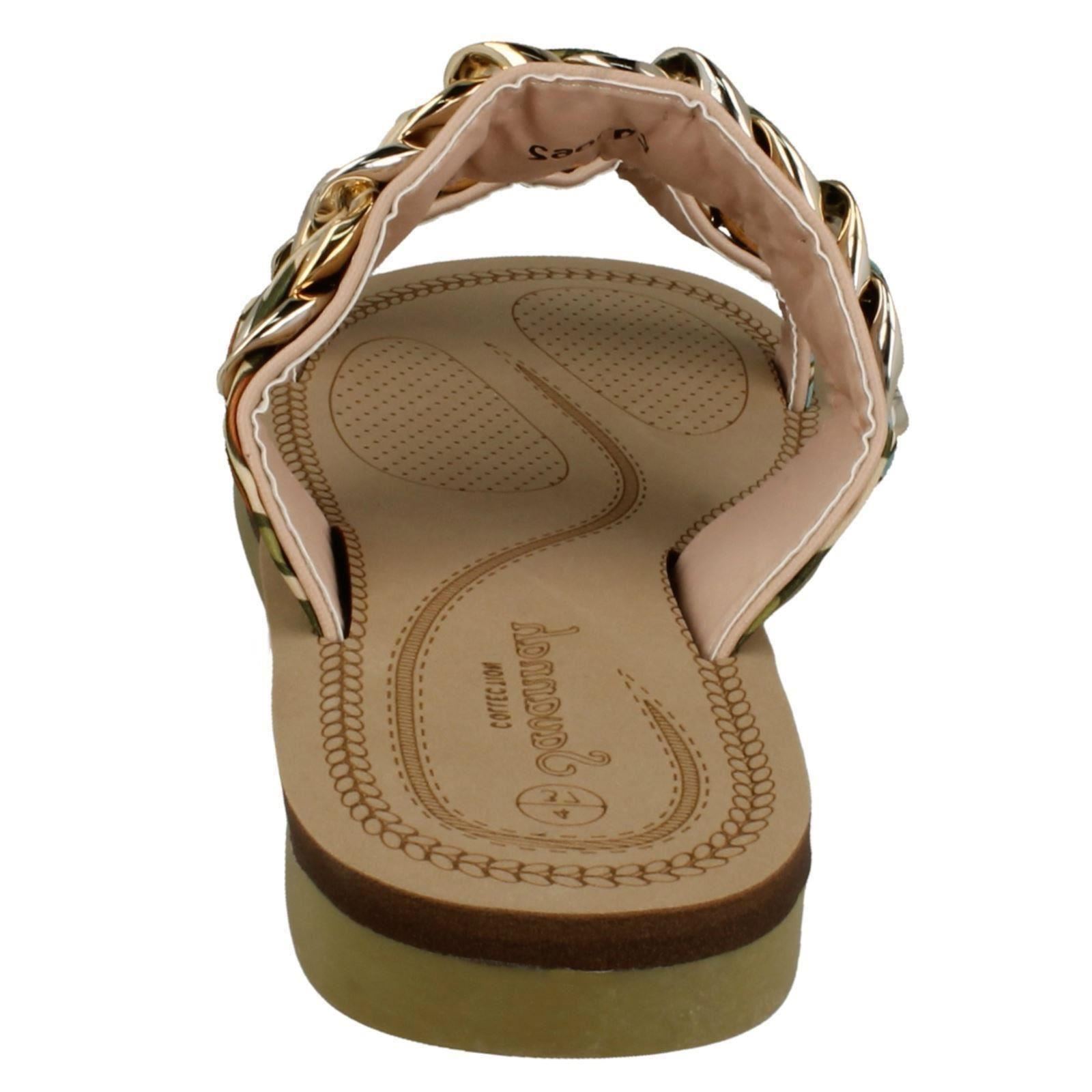 Damen Savannah flache doppelt geflochtene klobige Riemen Sandalen F0R0062 - Bild 14 von 19