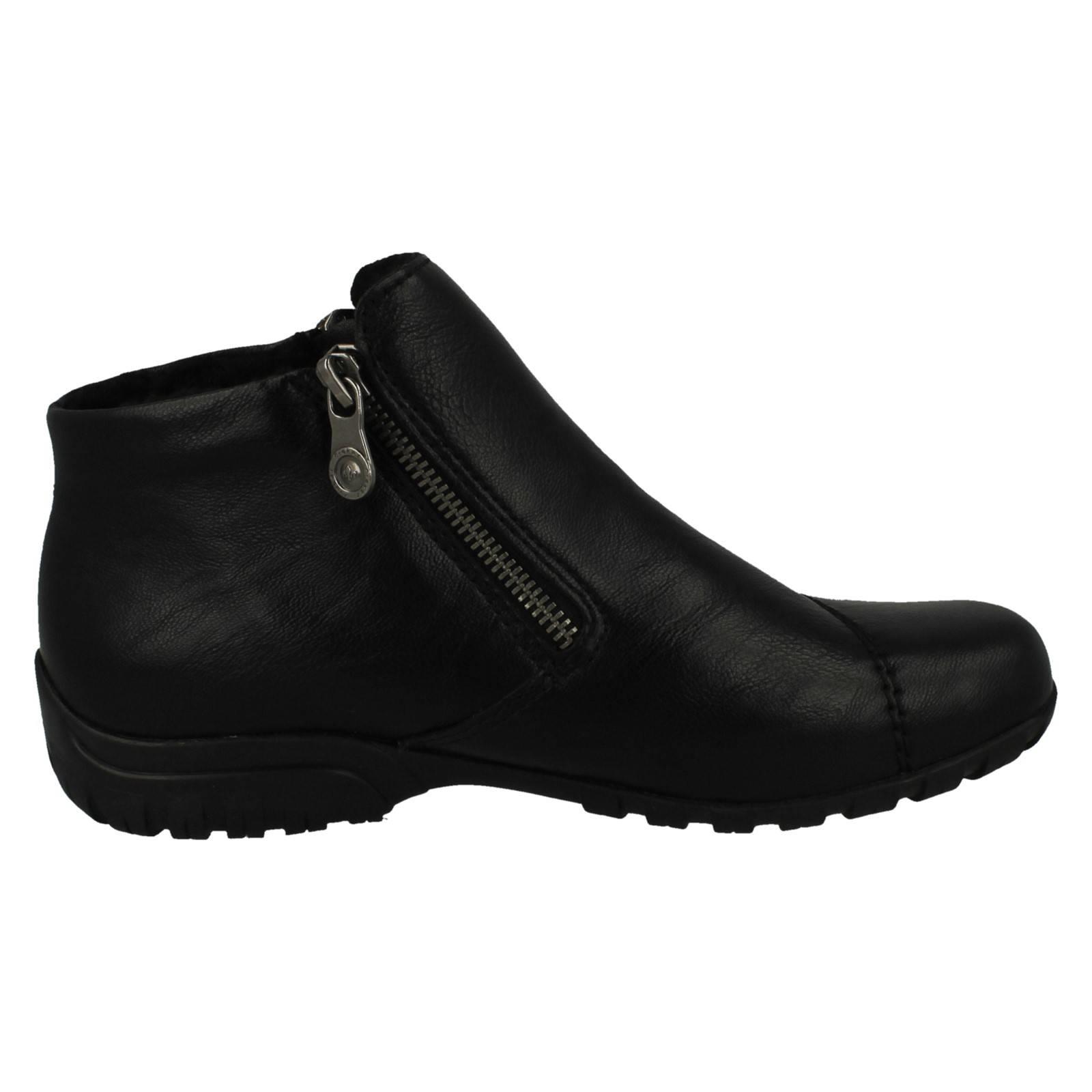Damen Rieker Dual Zip Fleece gefüttert Smart Short Freizeit Stiefeletten, L4663 - Bild 7 von 10
