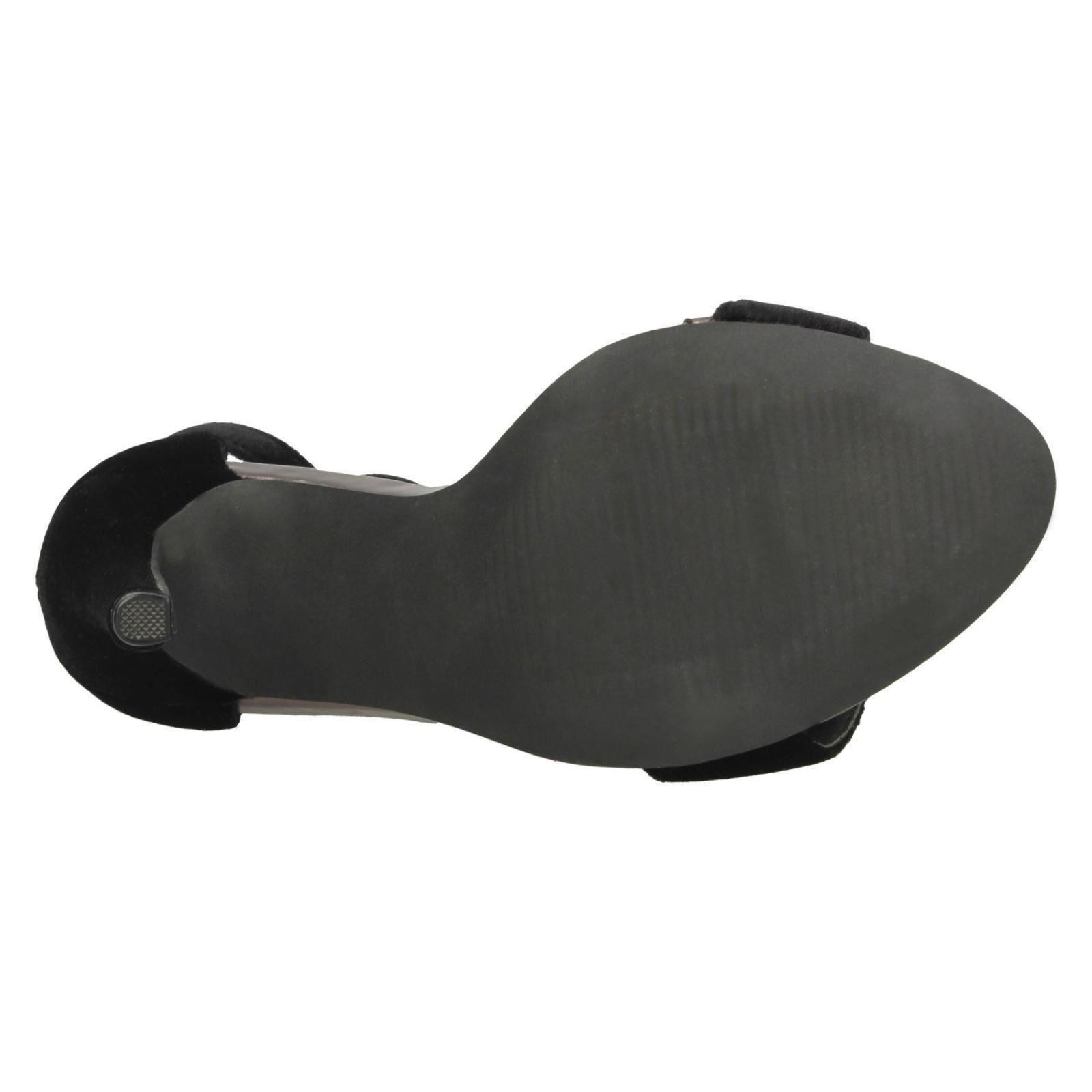 Damen Spot On Samt Knöchelriemen Sandalen - Bild 10 von 18