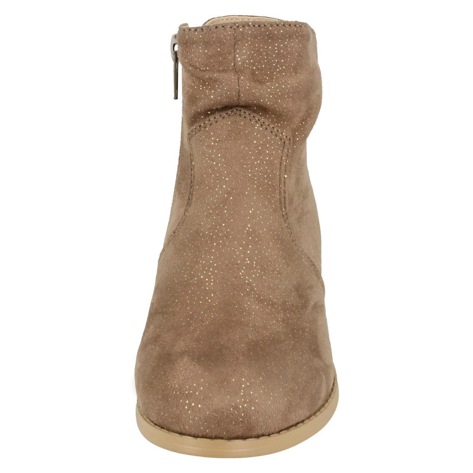 Girls Spot On Mid Heel Rouched Ankle Boots - Picture 16 of 19