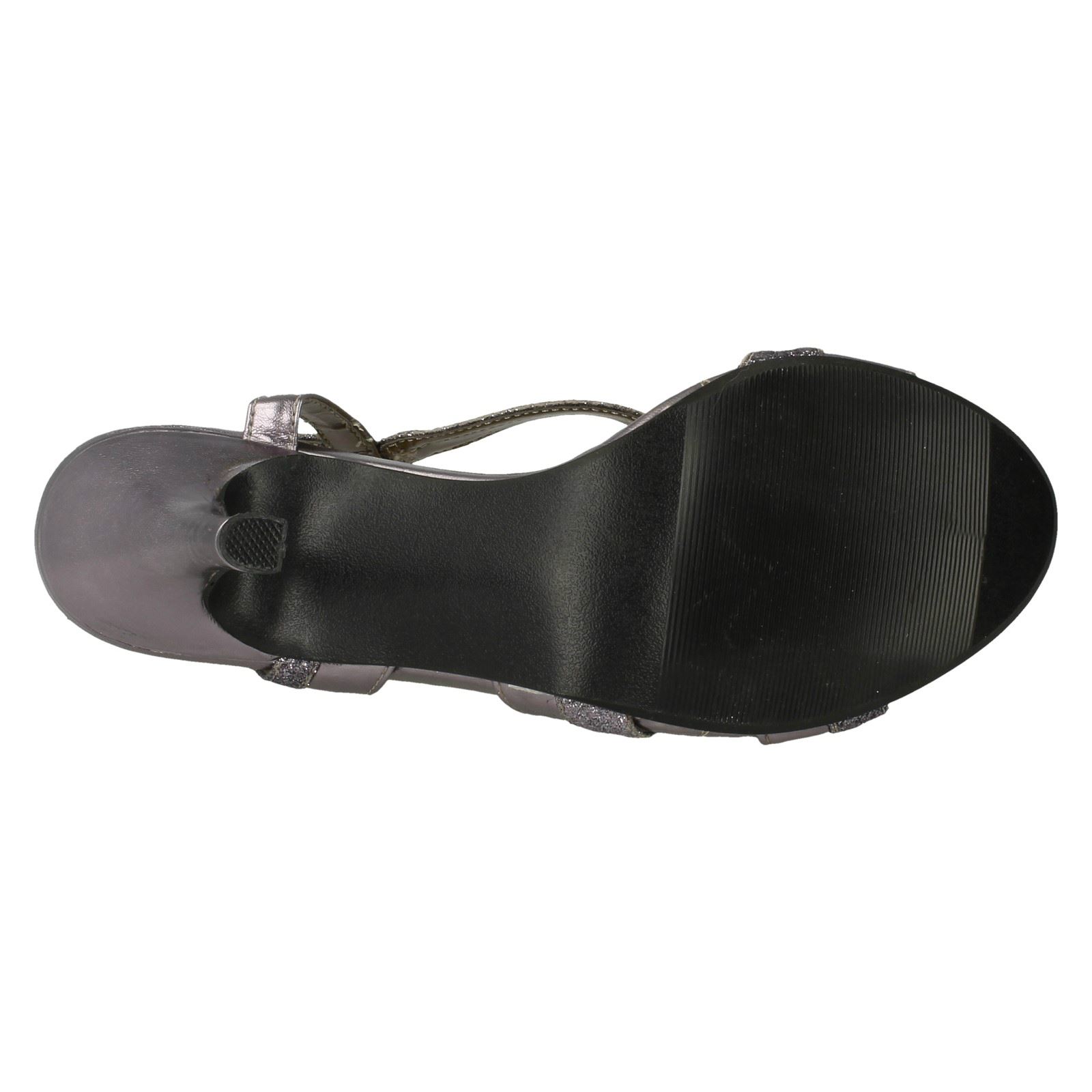 Damen Anne Michelle Glitzer Detailliert Riemen Hoch Absatz Sandalen F1R0158 - Bild 28 von 37