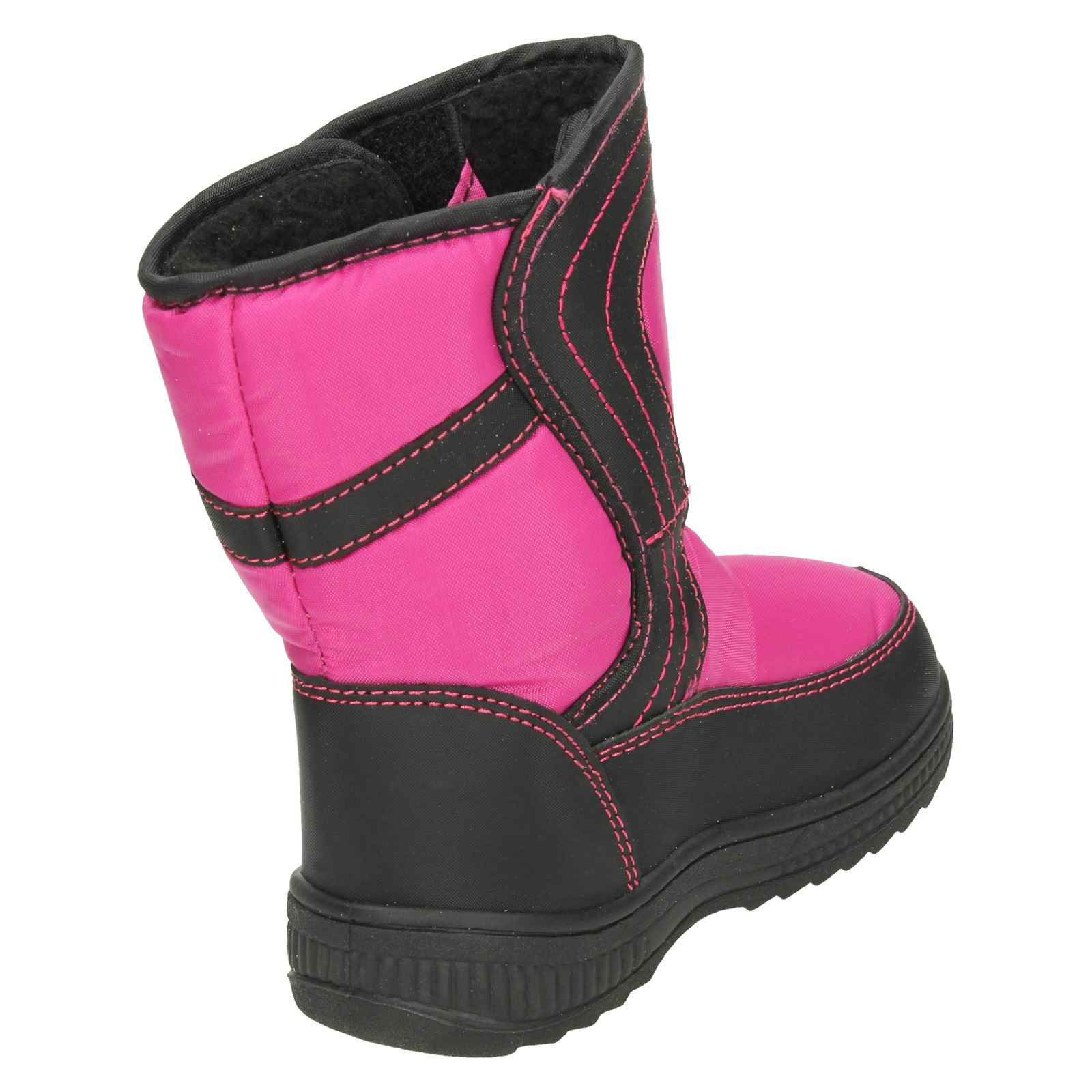 Girls Reflex Fleece Lined Snow Boots 'H4R072' - Picture 16 of 19
